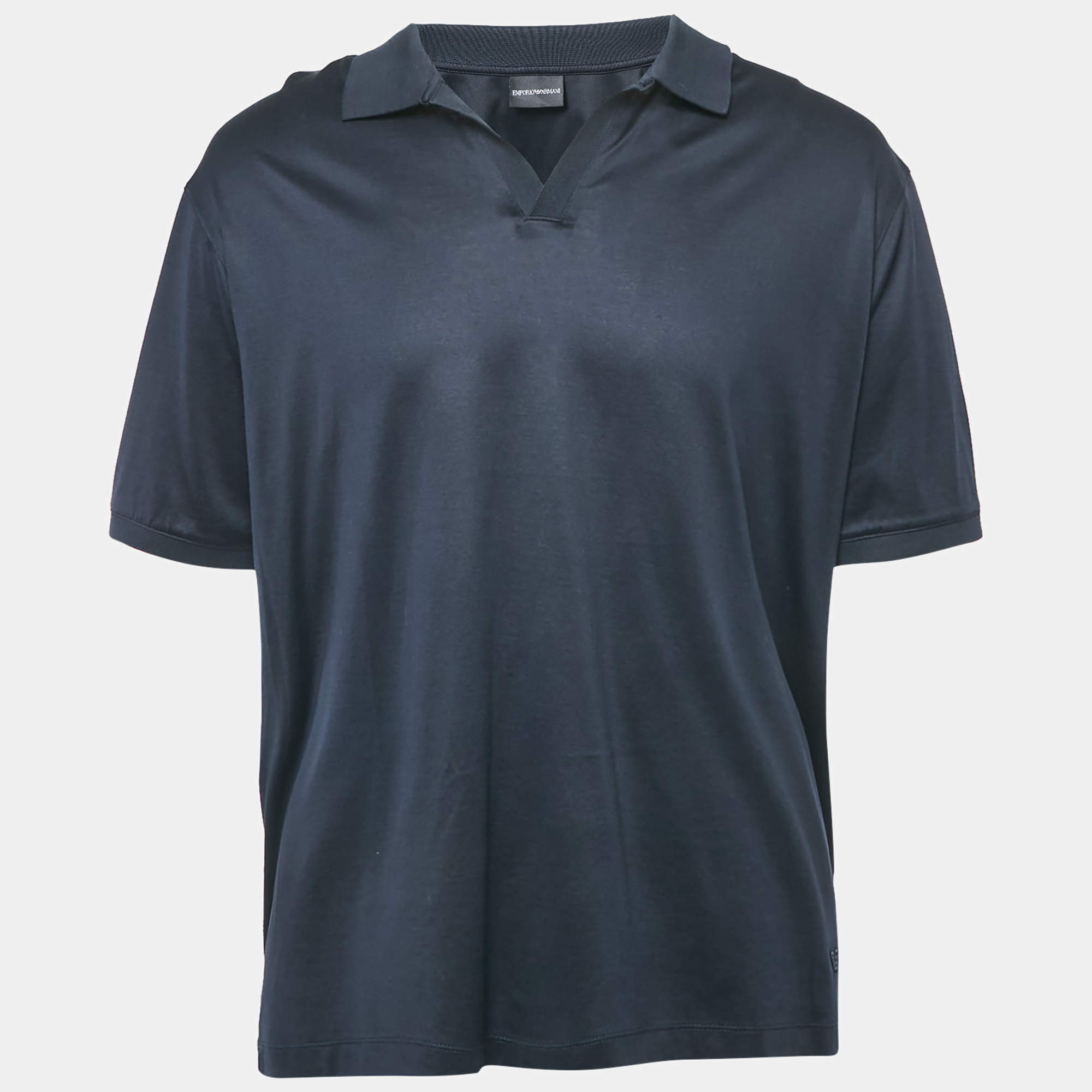 Emporio Armani Navy Blue Jersey Polo T-Shirt XXXL