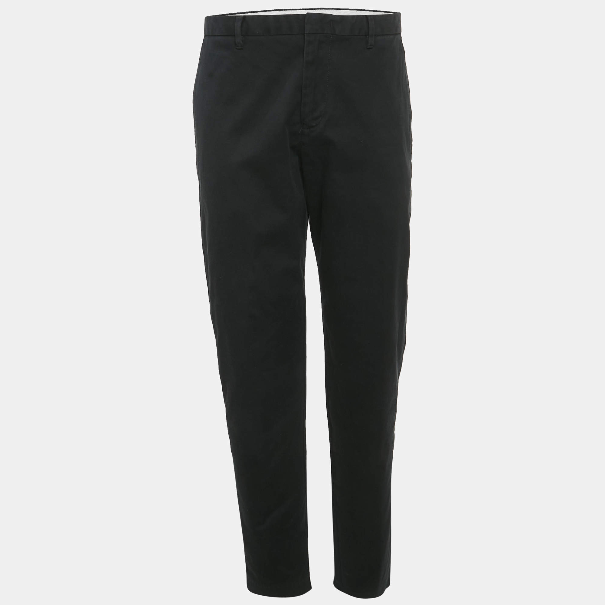 Pre Owned بنطلون أمبريو أرماني فورمال جبردين أسود مقاس ميديوم - متوسط