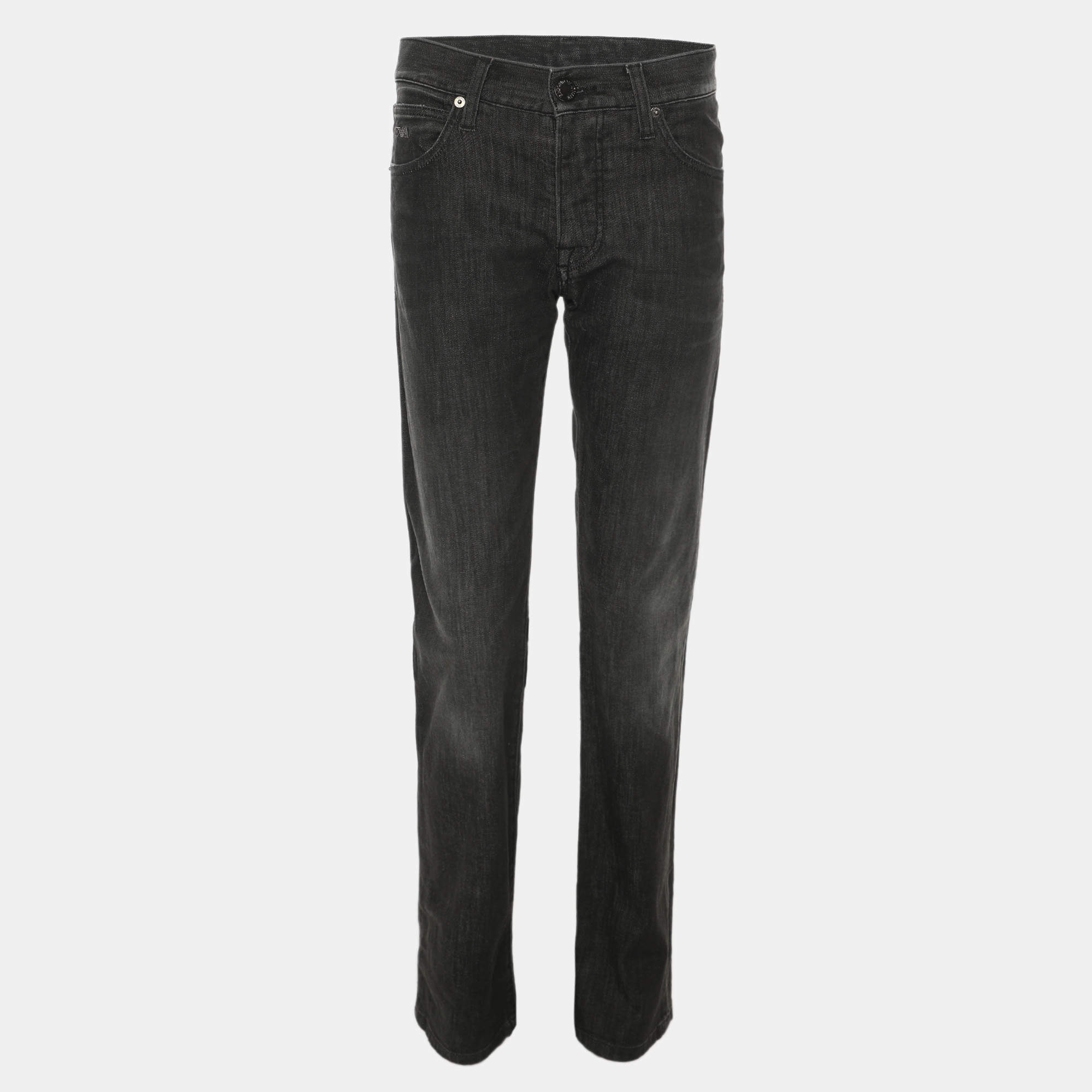 Pre Owned Emporio Armani Black Stretch Denim Jude Sexy Fit Jeans S