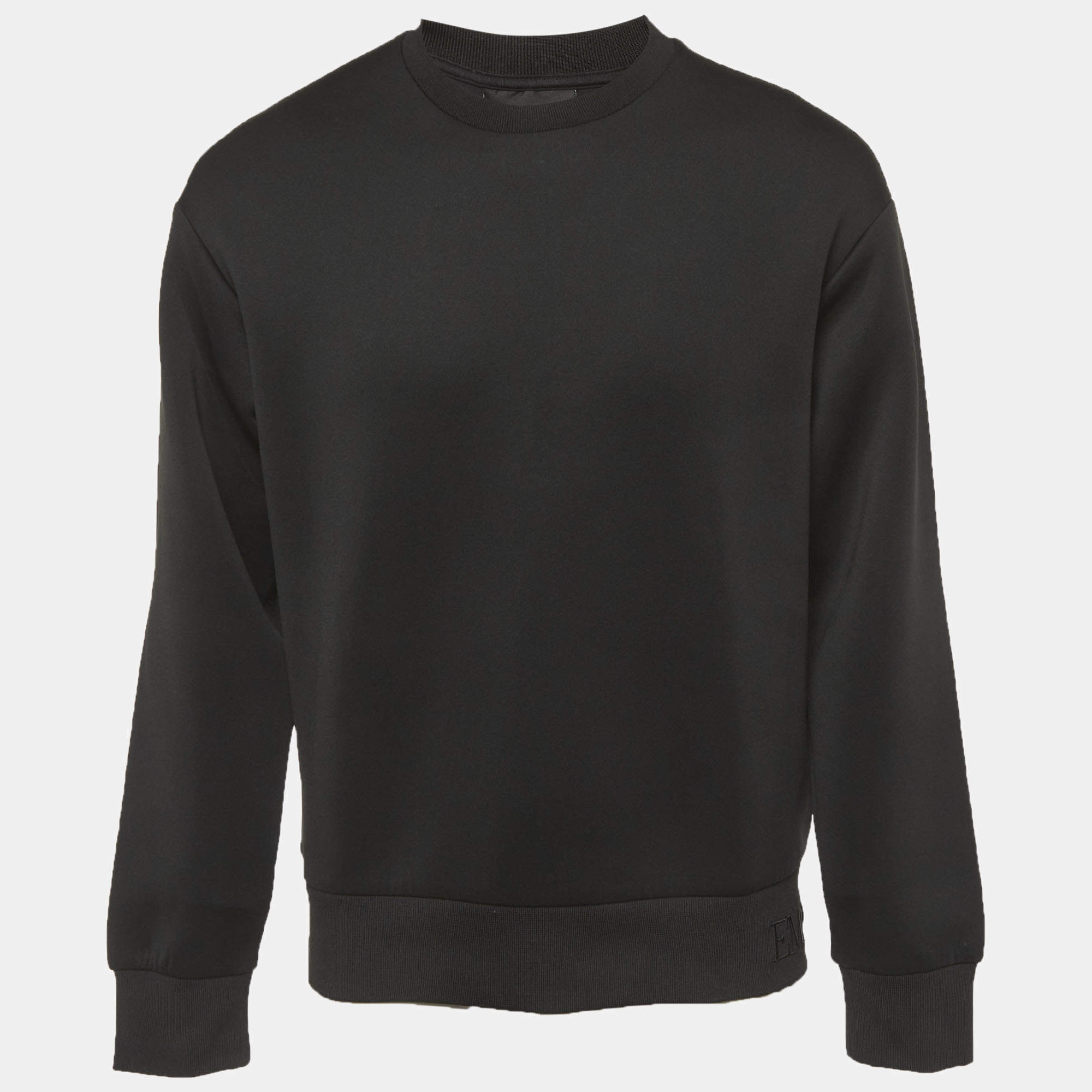 Pre Owned سويت شيرت أمبوريو أرماني تطريز شعار جيرسي أخضر مقاس صغير