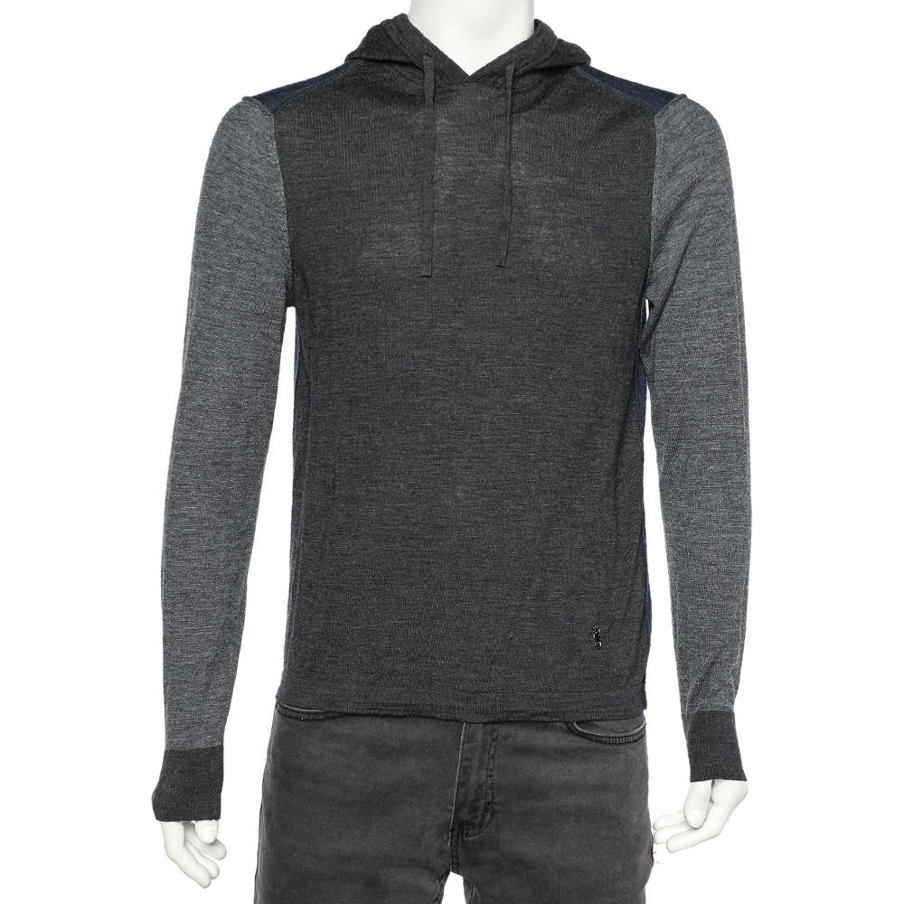 Emporio Armani Color Block Wool Hooded Sweatshirt M