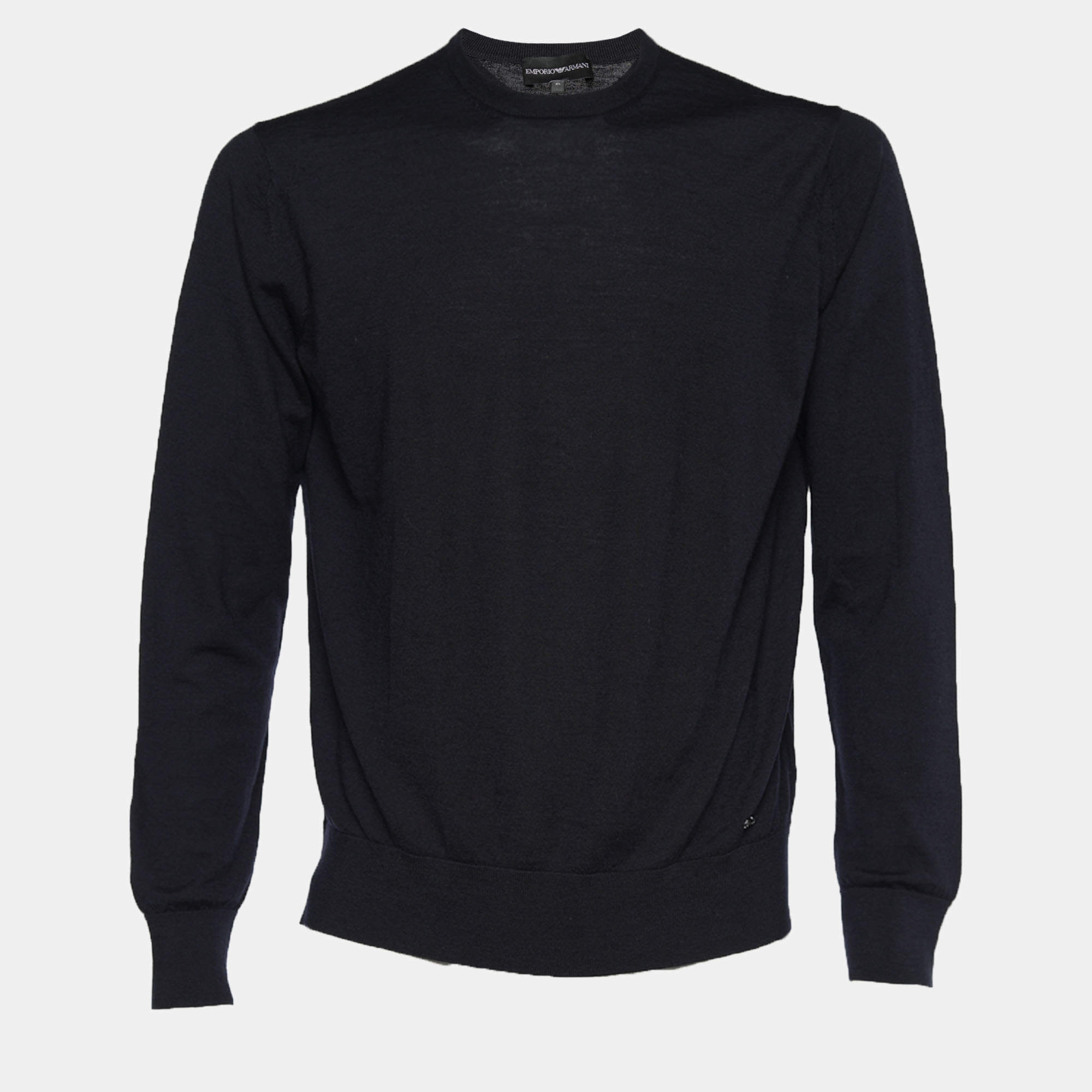 Pre Owned Emporio Armani Dark Blue Knit Crew Neck Jumper XL