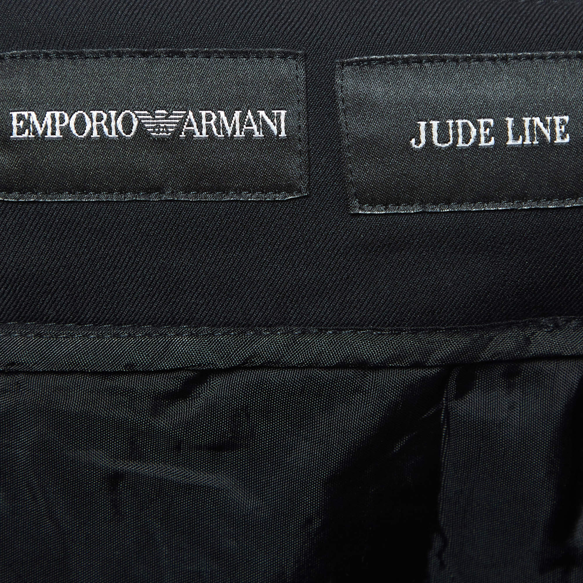 Emporio Armani Black Wool Regular Fit Trousers S Emporio Armani TLC