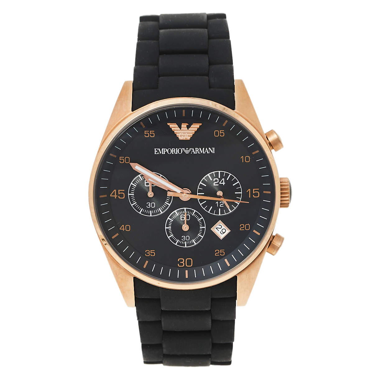 Emporio Armani Black Gold Tone Stainless Steel and Silicone AR5905 Men ...