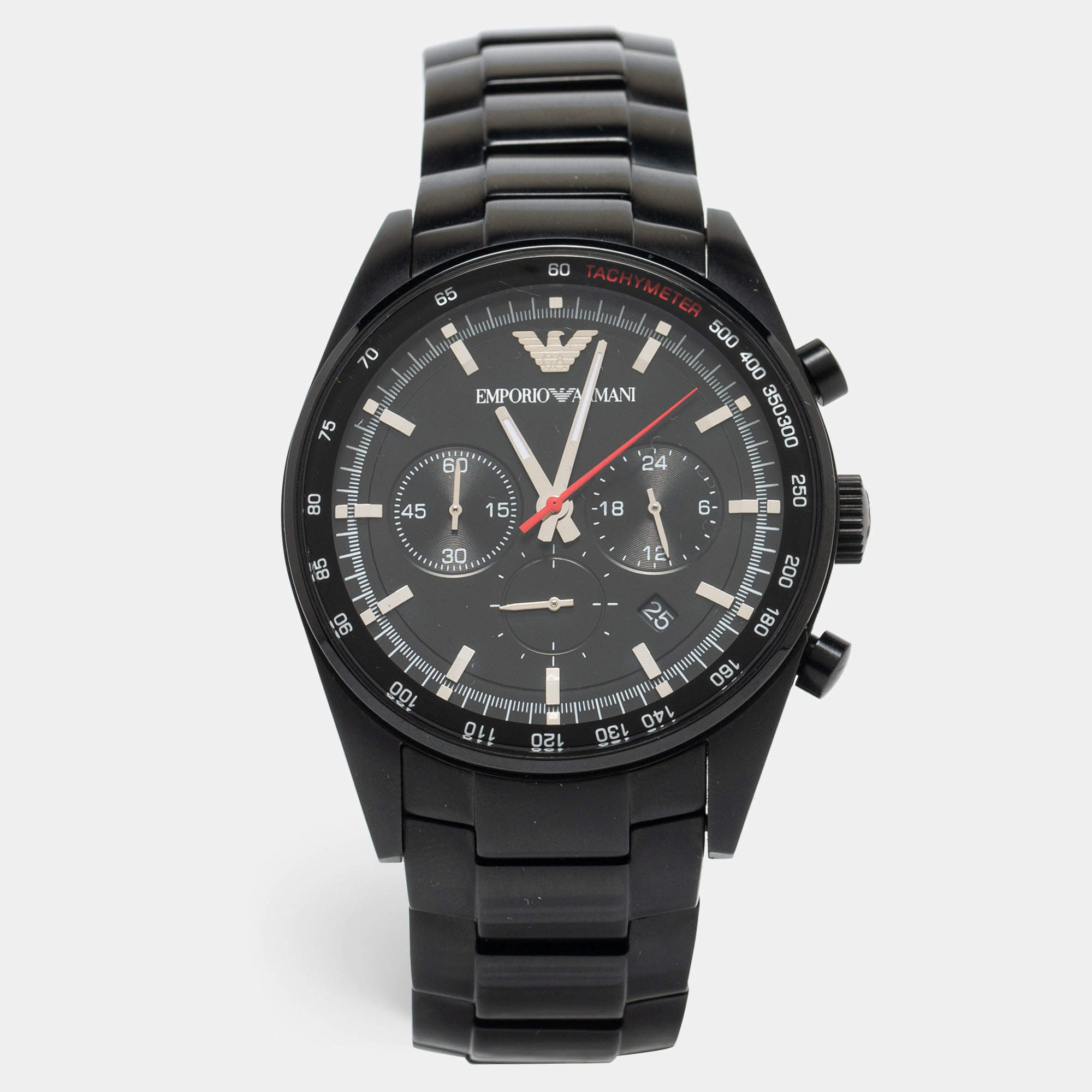 Emporio Armani Black Ion Plated Stainless Steel AR6094 Men's Wristwatch ...