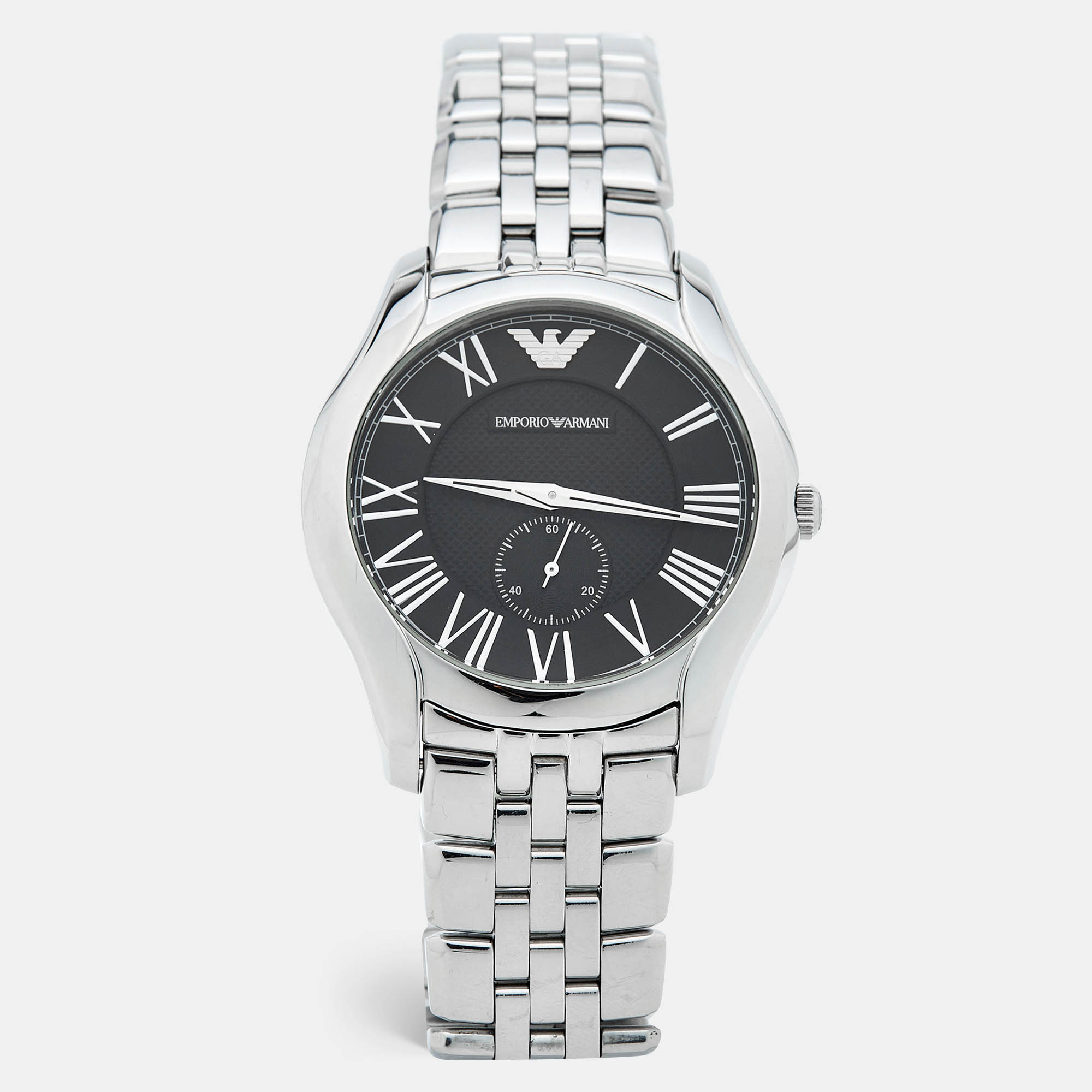 Emporio Armani Black Stainless Steel Classic AR1706 Men's Wristwatch 43 mm