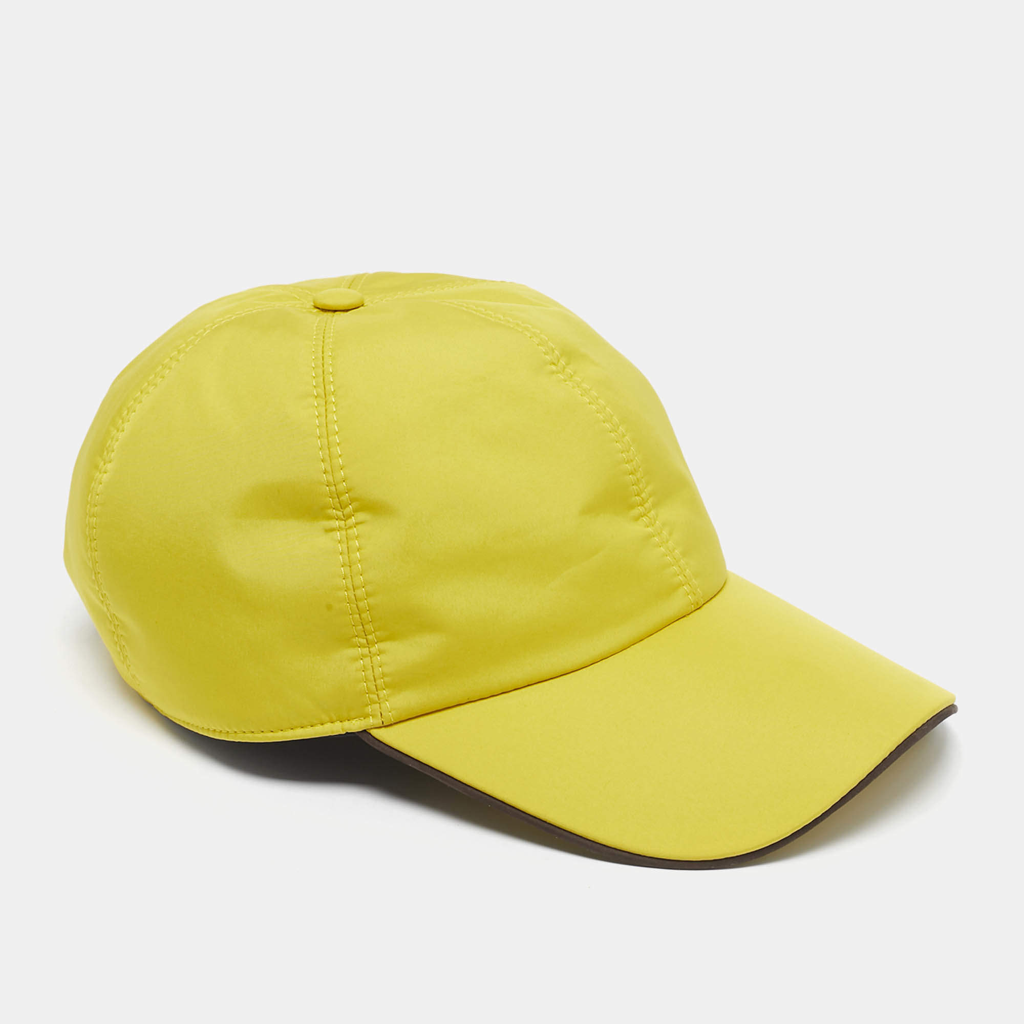 Pre Owned Zegna Yellow Synthetic Technical Zephyr Baseball Cap M