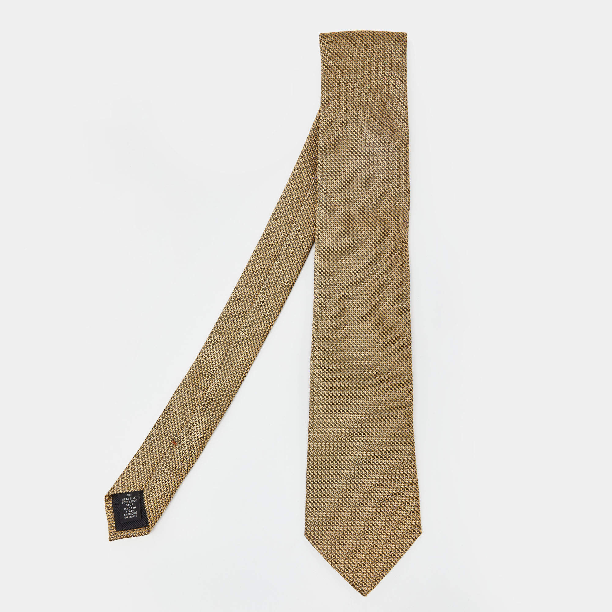 مملوكة مسبقًا Ermenegildo Zegna yellow Silk Jacquard Tie