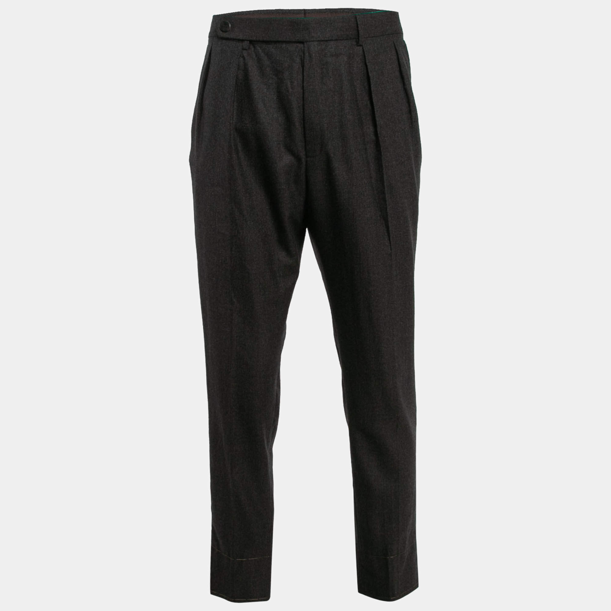 Ermenegildo Zegna Brown Wool Tapered Trousers XXL
