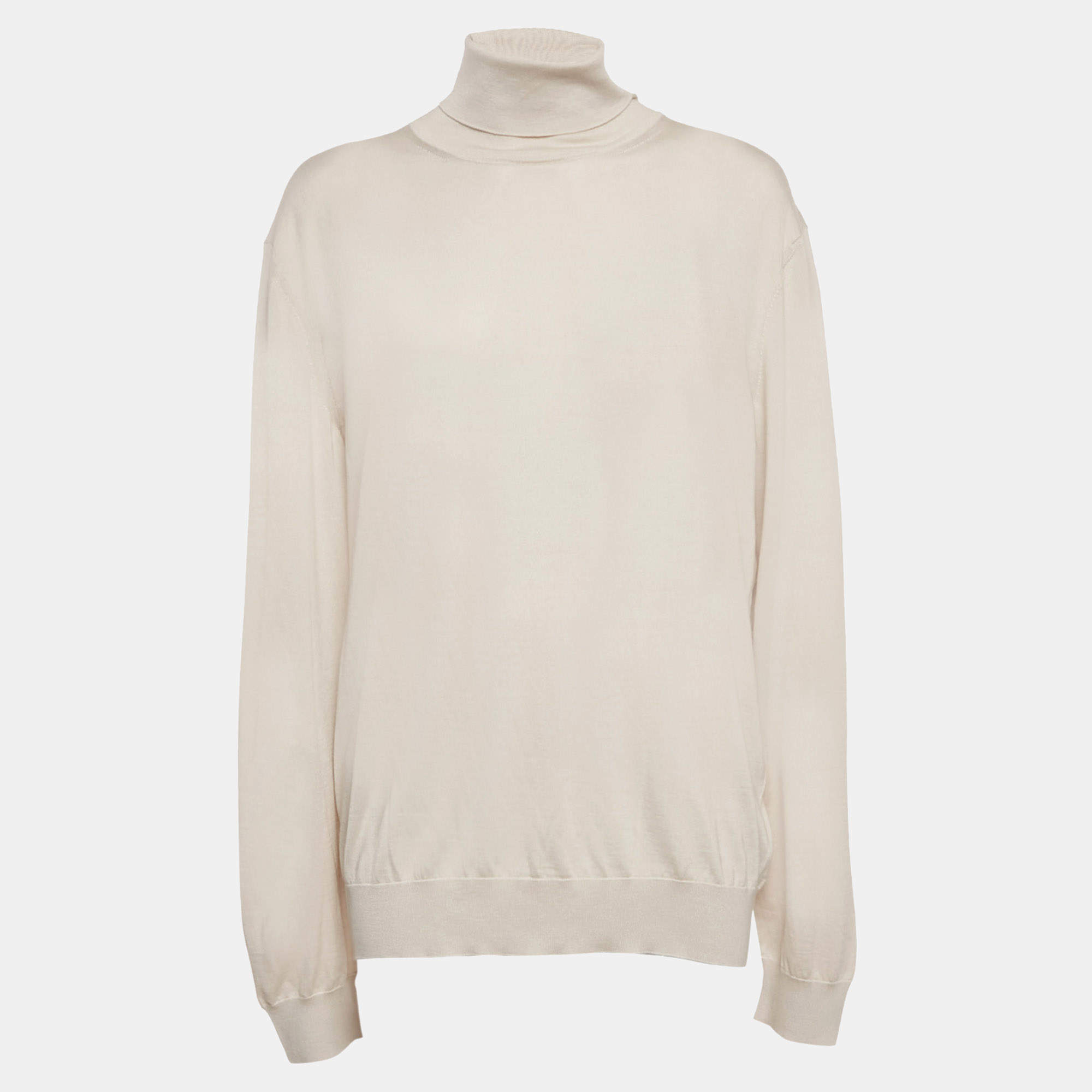 Ermenegildo Zegna Light Beige Cashmere Turtle Neck Sweater XXL