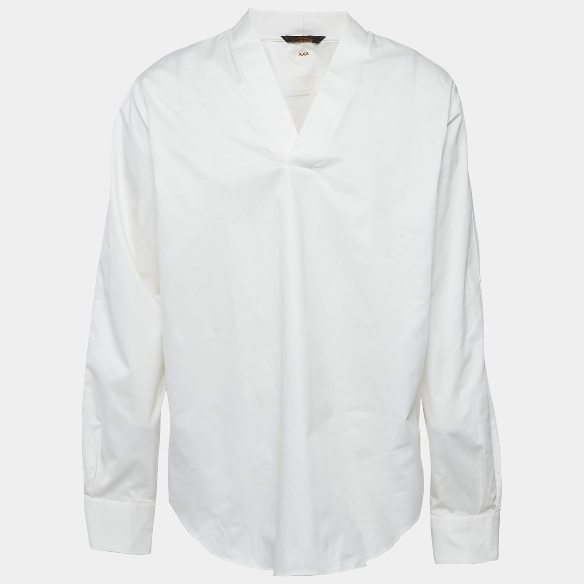 Pre Owned قميص إيرمنيجيلدو زينيا كوتور قطن أبيض مقاس كبير - لارج