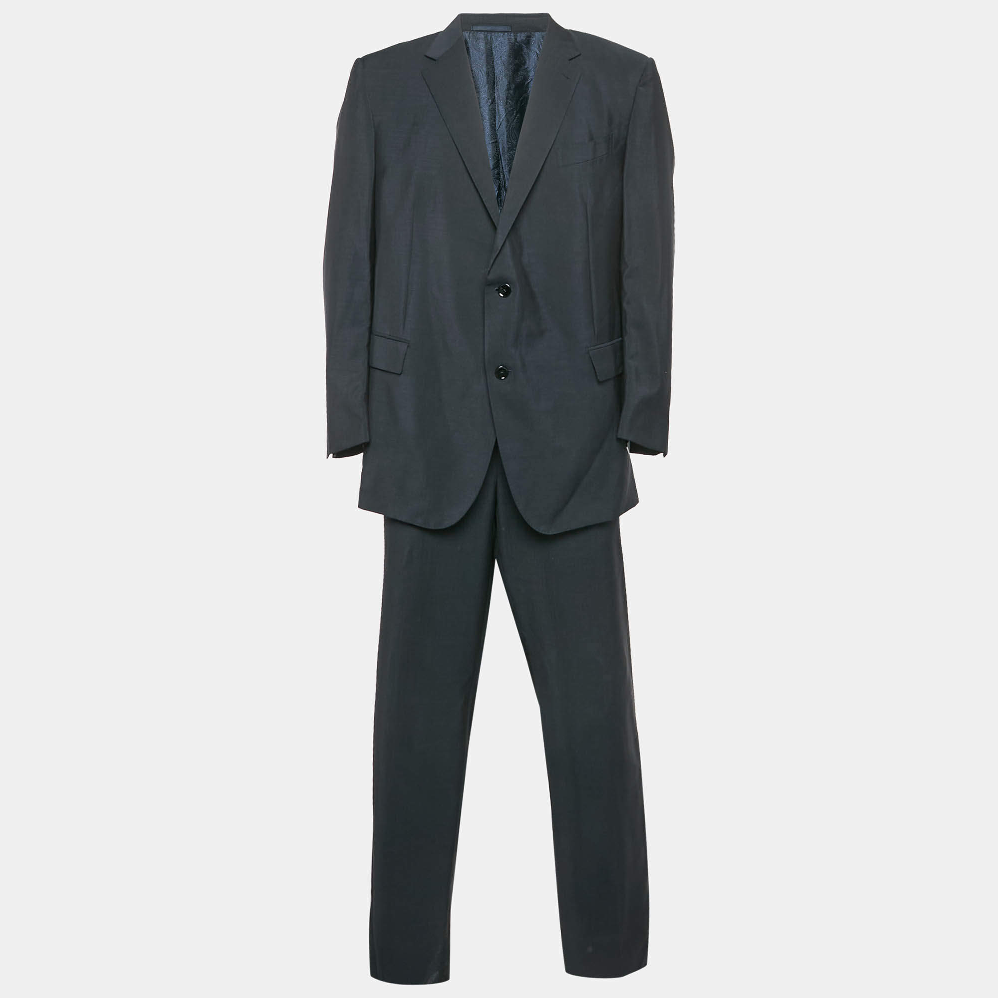 Ermenegildo Zegna Navy Blue Wool Blend Made To Wear Suit 6XL