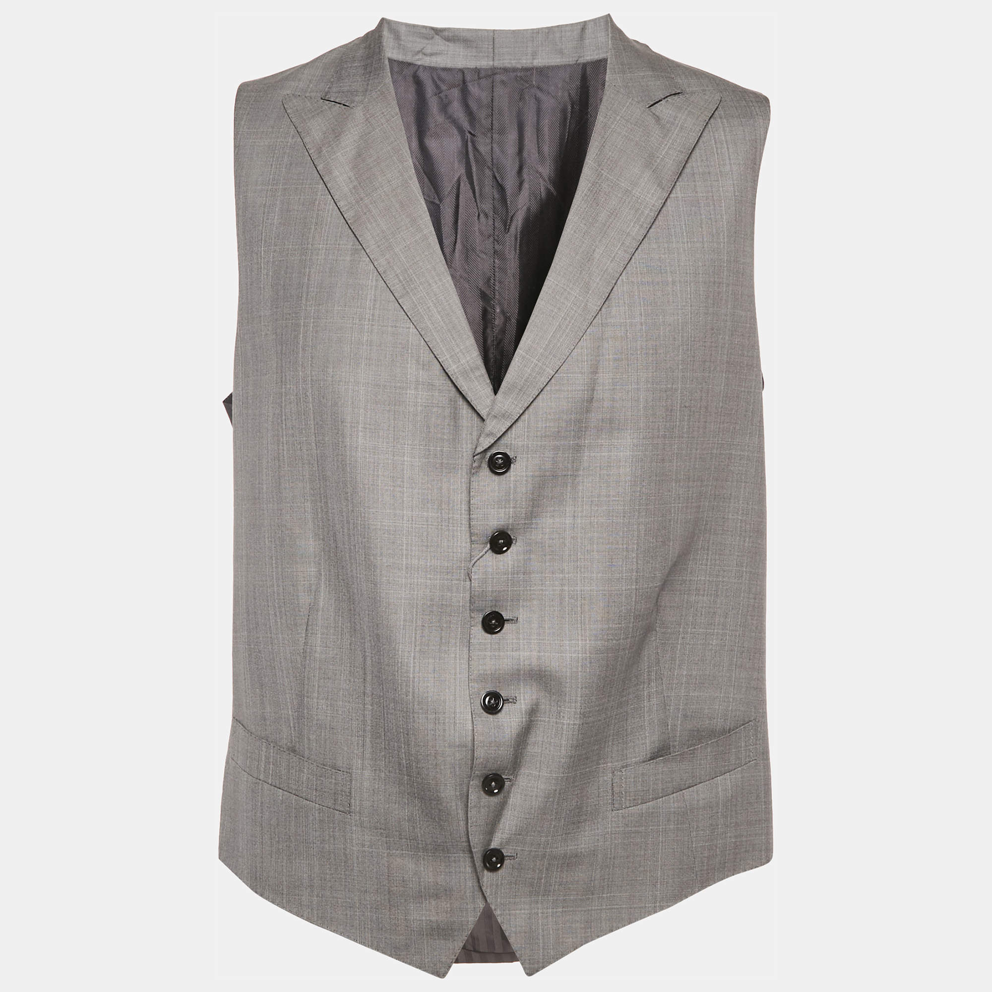 Ermenegildo Zegna Grey Wool Manhattan Formal Vest XXL