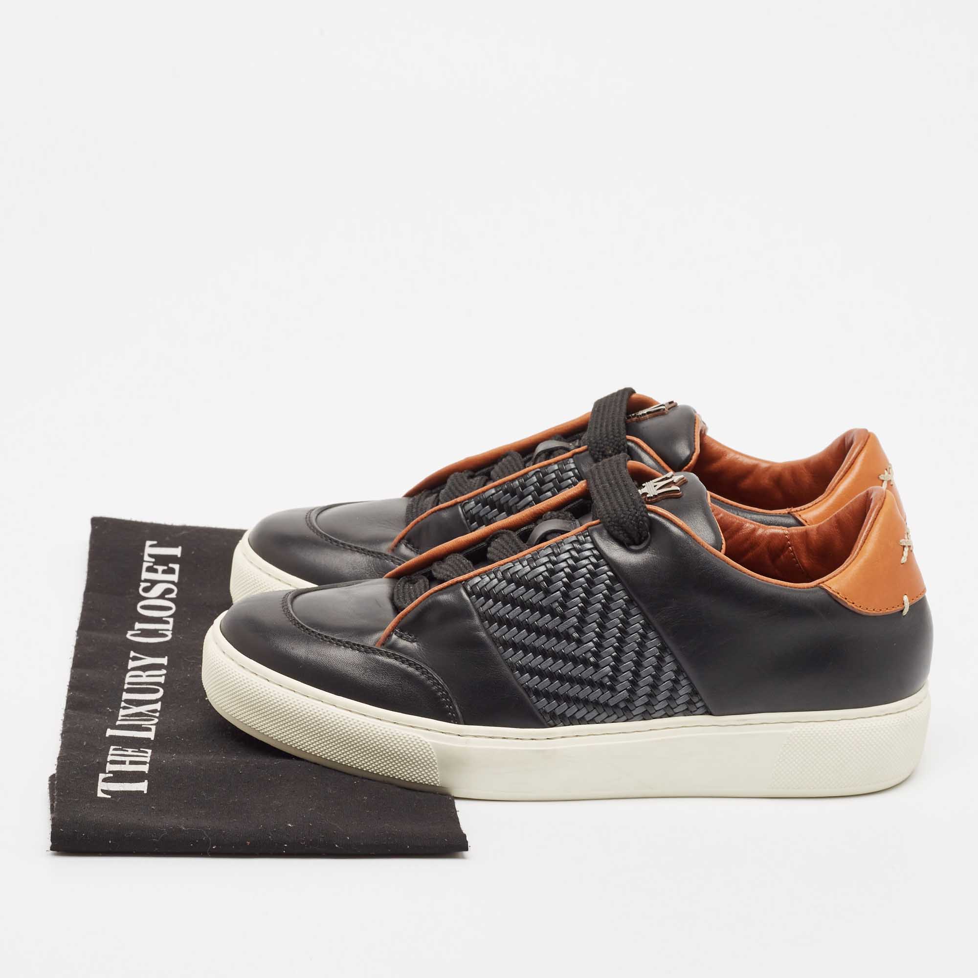 Ermenegildo Zegna Couture Black Woven Leather Pelletessuta
