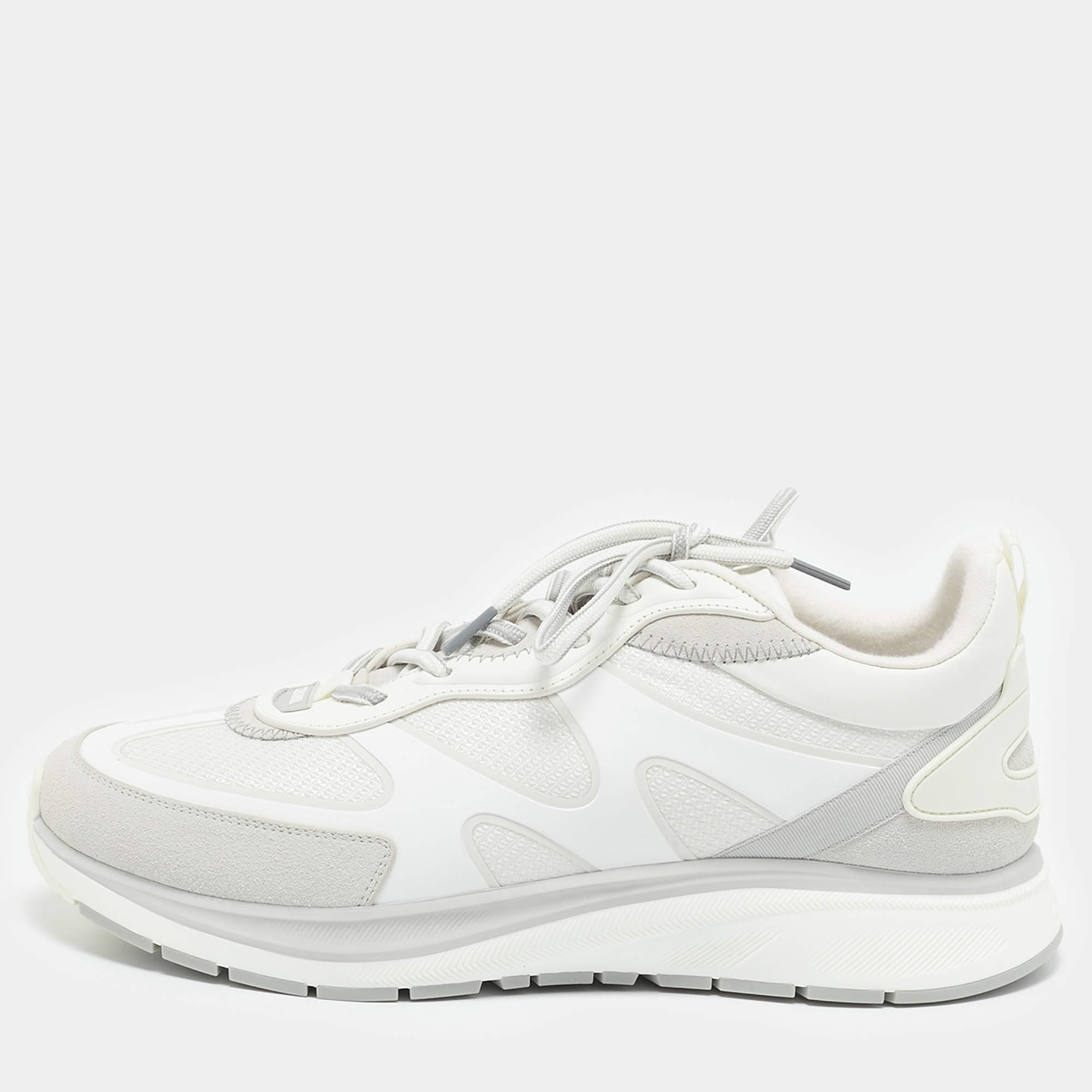 Ermenegildo Zegna White Mesh and Suede Ute Runner Sneakers Size 43.5