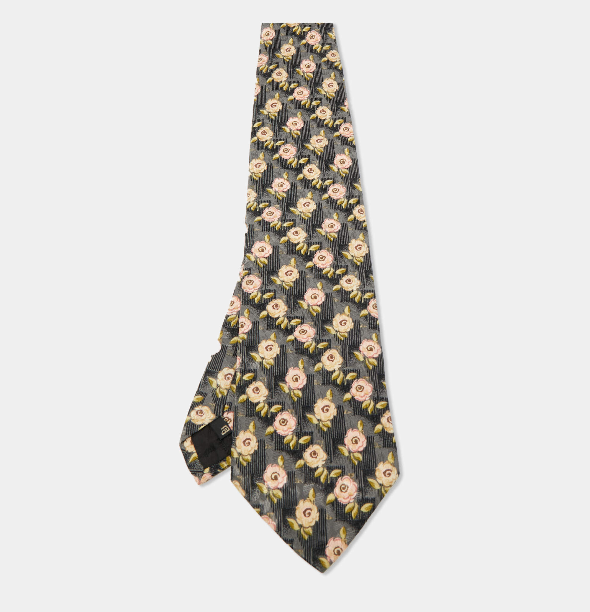 Pre Owned Ermenegildo Zegna Multicolor Floral Print Silk Tie