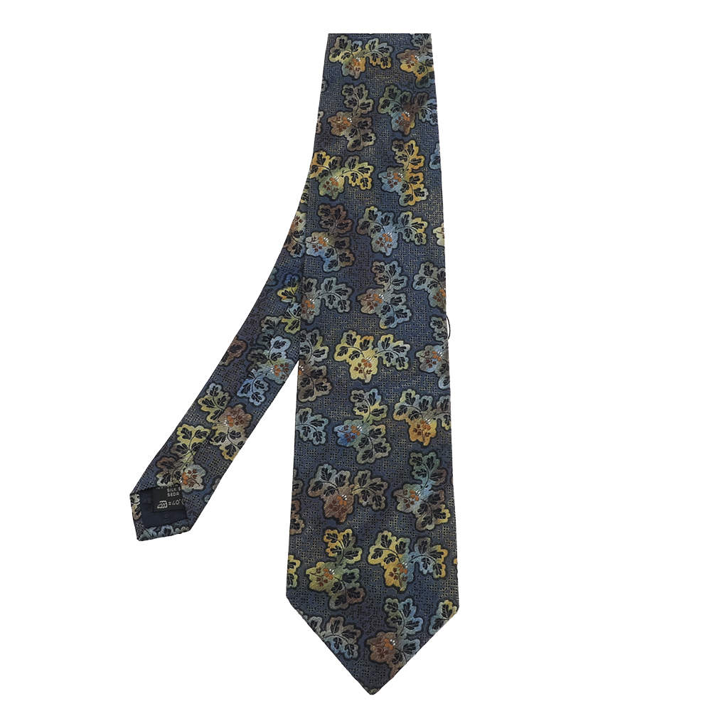 Pre Owned Ermenegildo Zegna Multicolor Floral Jacquard Silk Tie