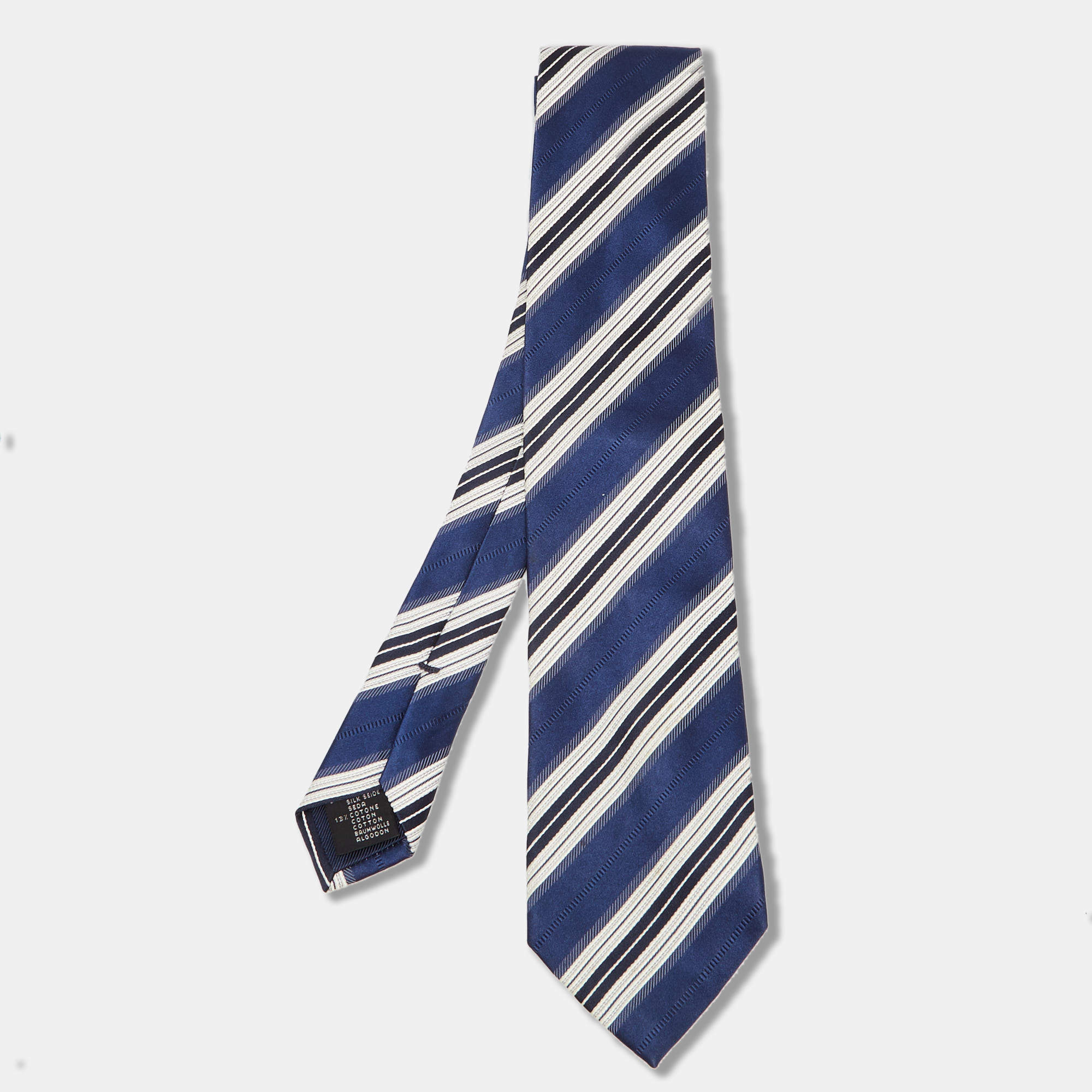 Ermenegildo Zegna Vintage Striped Silk Blend Classic Tie