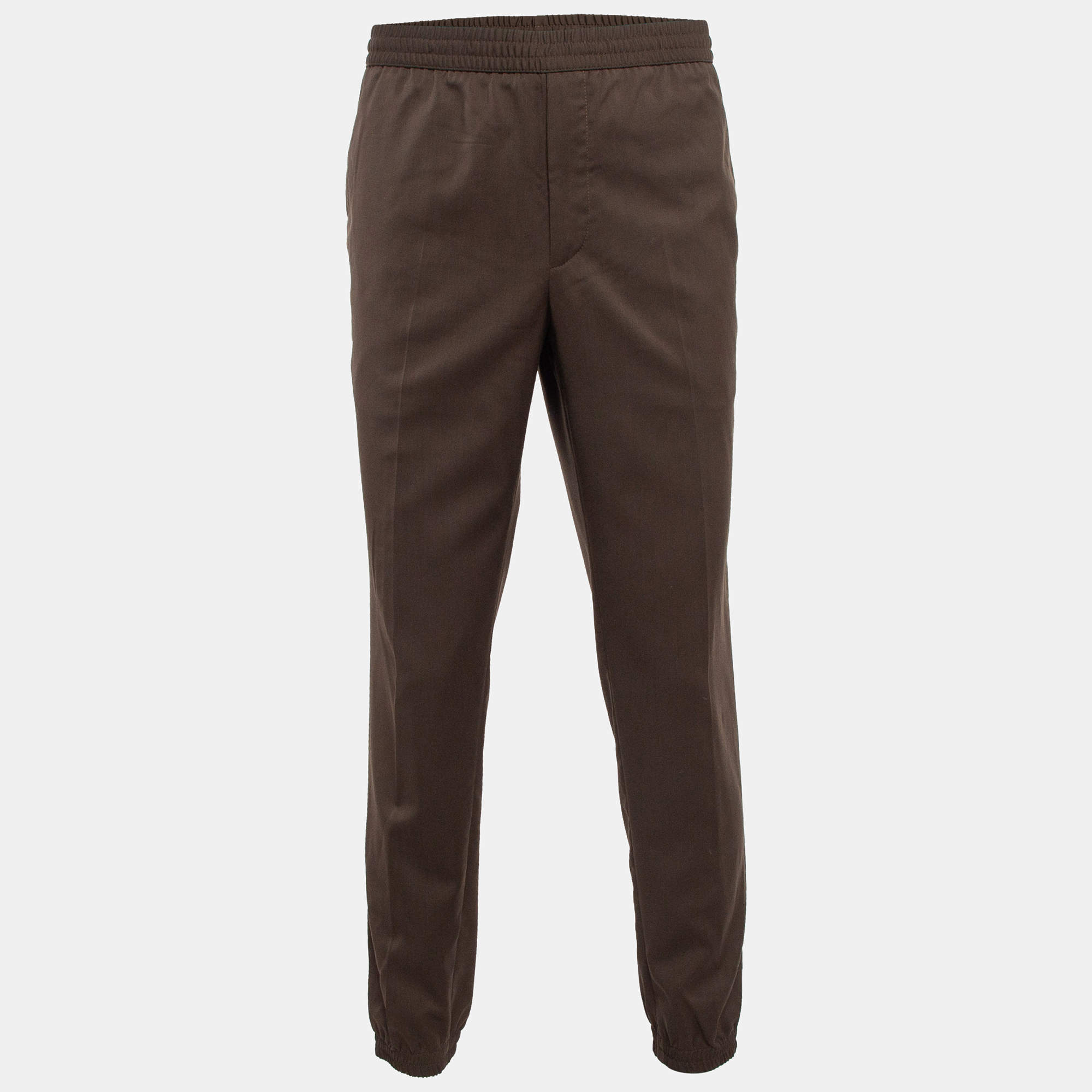 Ermenegildo Zegna Brown Wool Joggers XL