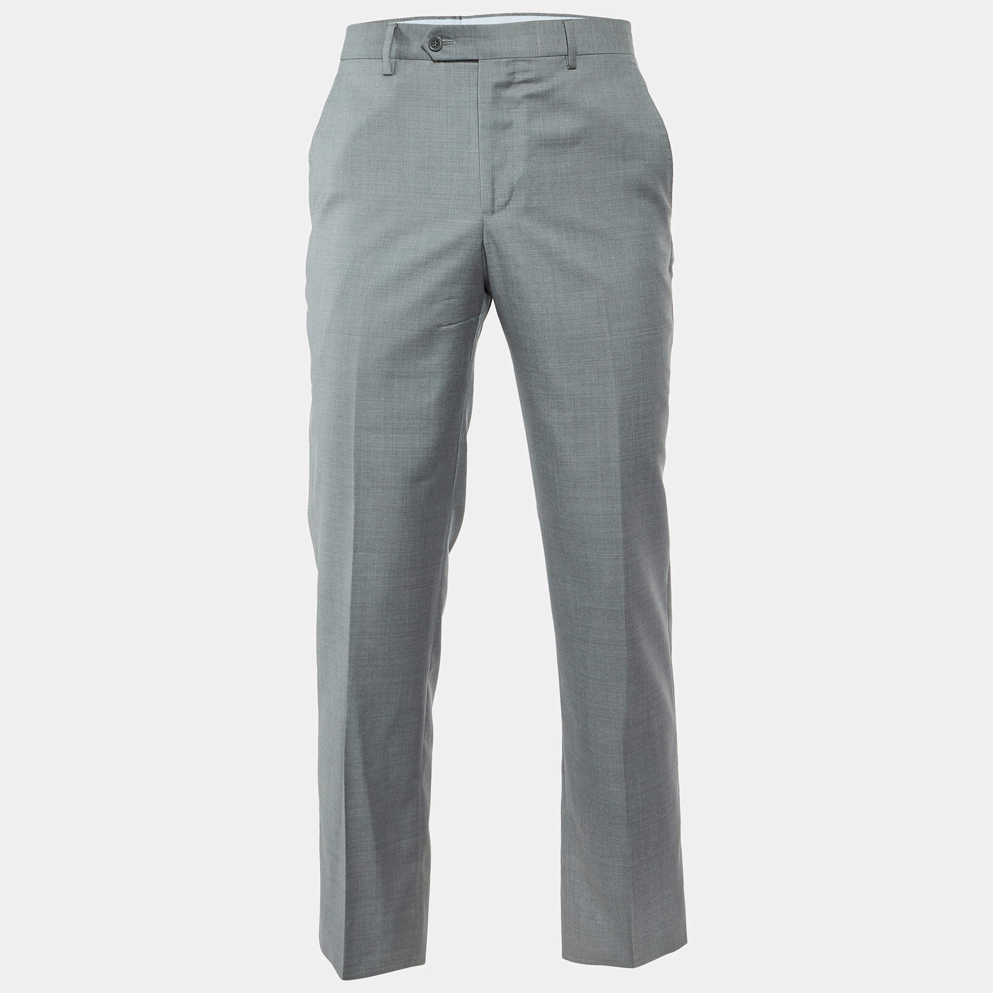 Pre Owned Ermenegildo Zegna Grey Wool Trousers M