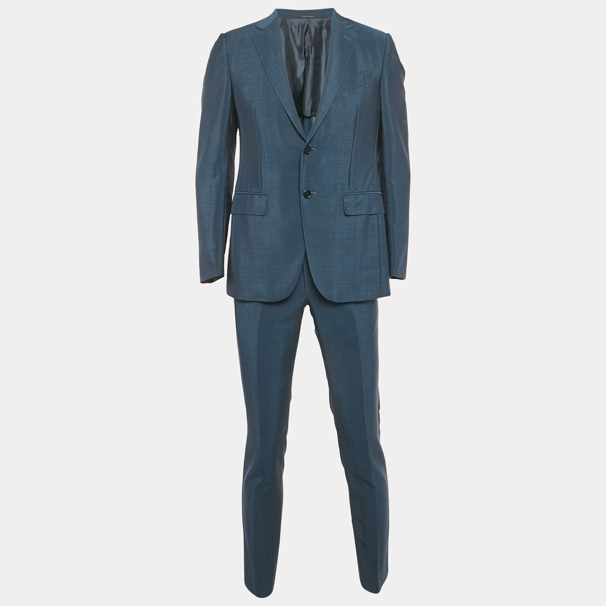 Ermenegildo Zegna Blue Wool Pants Suit M