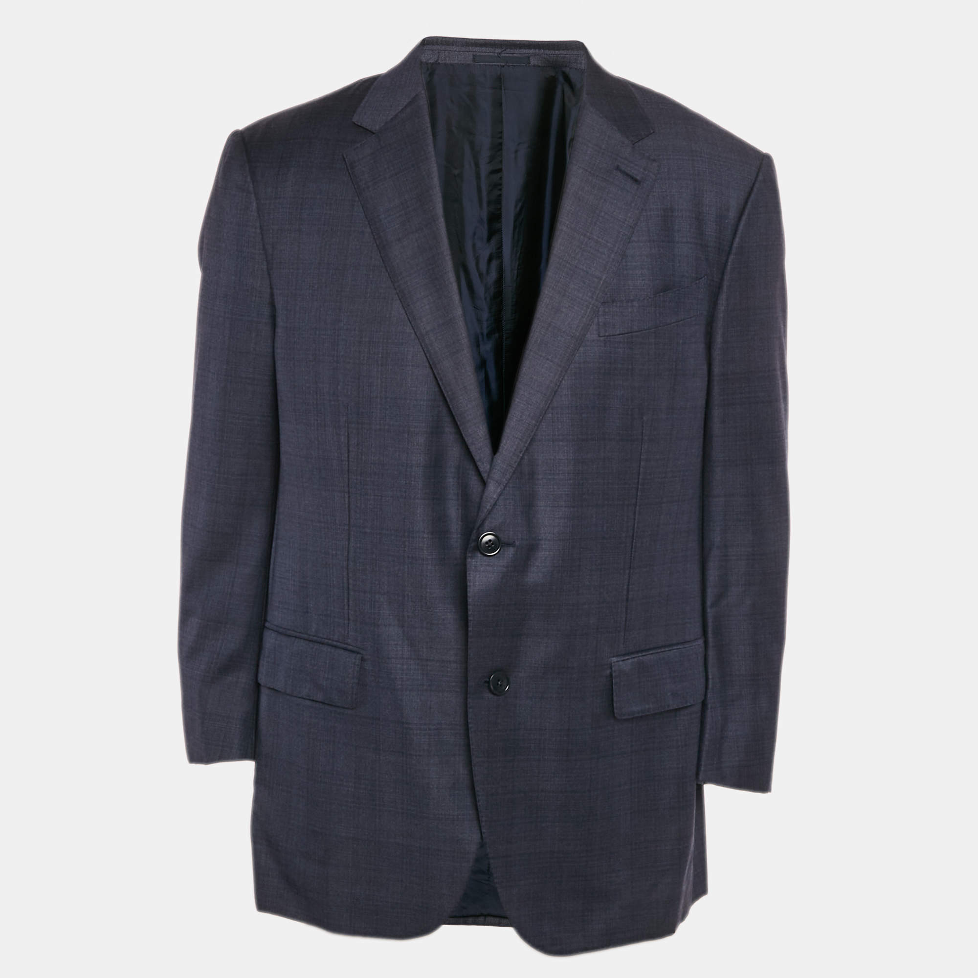 Pre Owned Ermenegildo Zegna Blue Wool Single Breasted Trofeo Blazer XXL