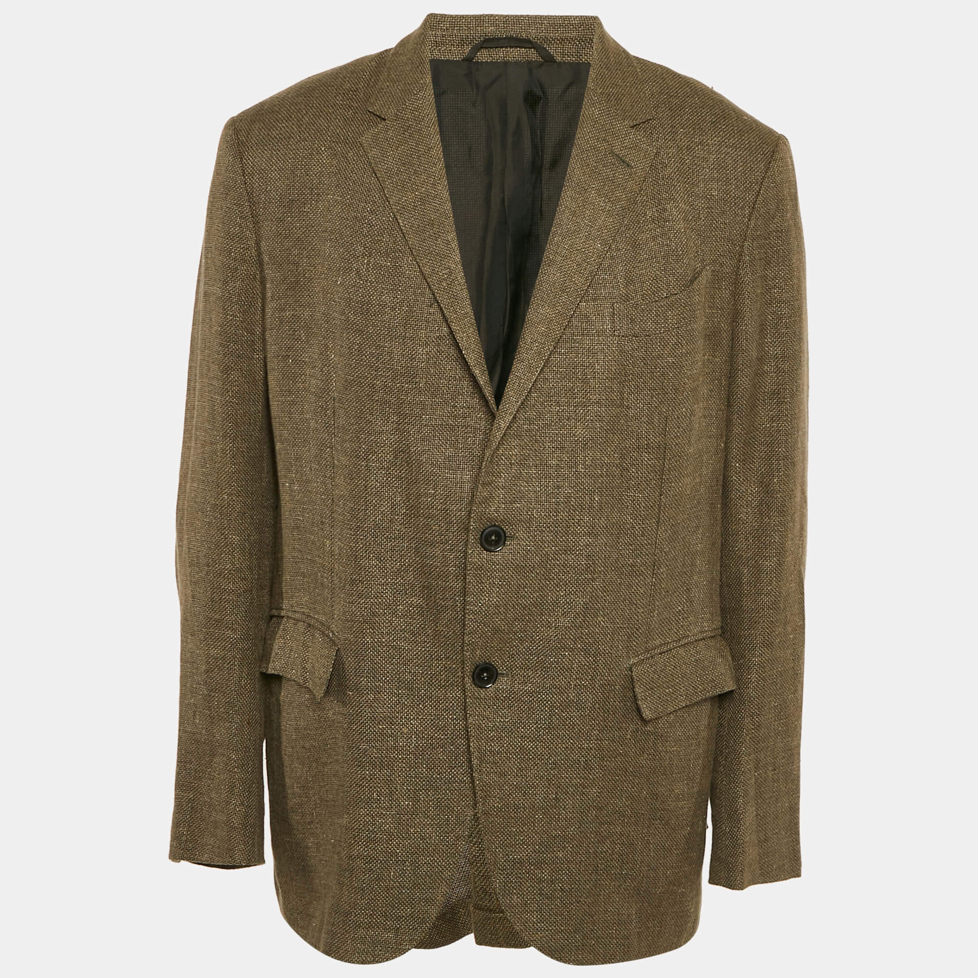 Ermenegildo Zegna Green Wool Blend Single Breasted Blazer XXXL