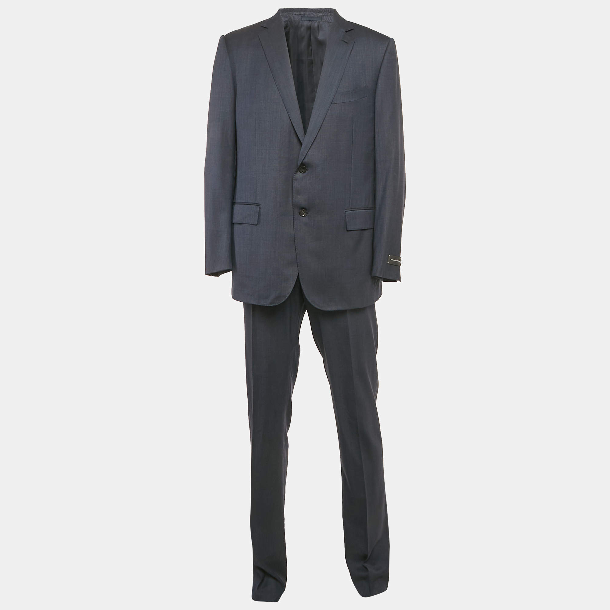 Ermenegildo Zegna Blue Wool Single Breasted Suit XXL