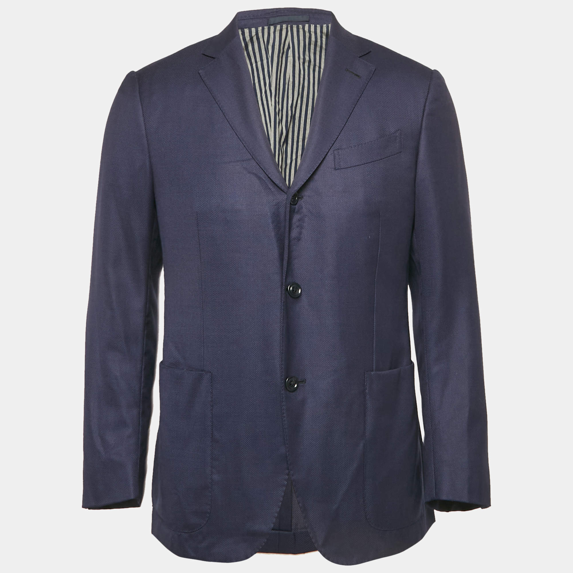 Ermenegildo Zegna Blue Wool Single Breasted Blazer L