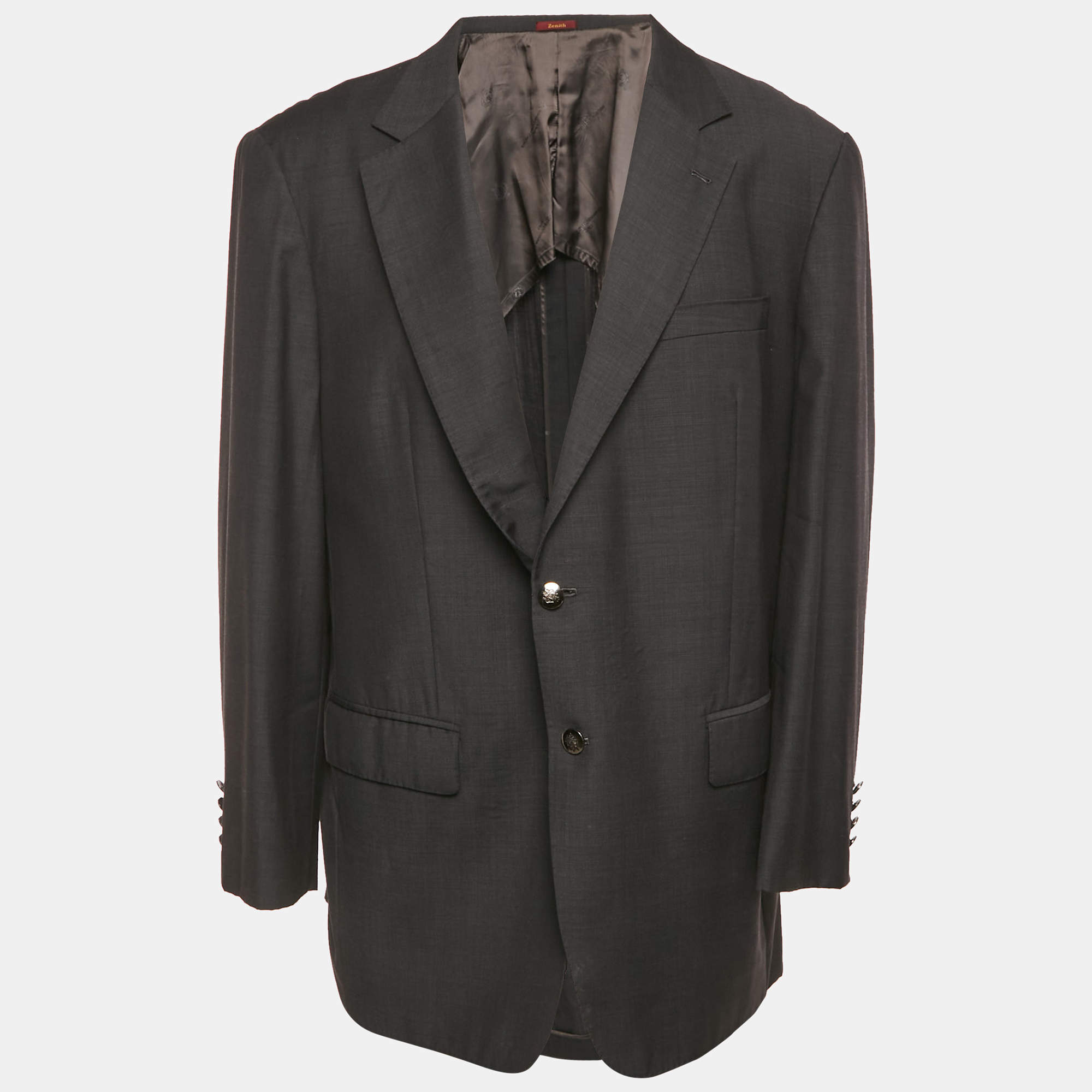 Pre Owned Ermenegildo Zegna Zenith Black Wool Single Breasted Blazer XXL