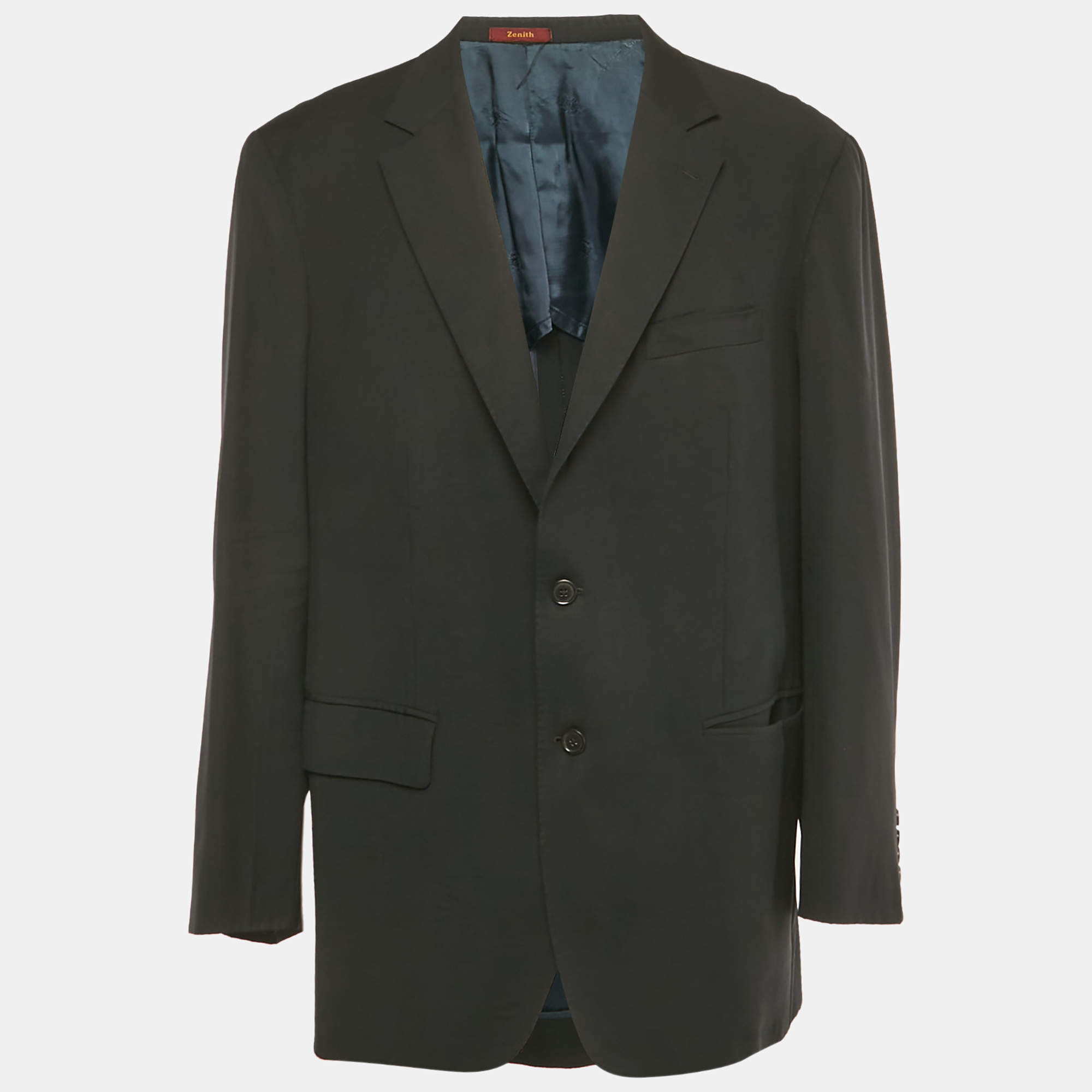 Pre Owned Ermenegildo Zegna Zenith Black Wool Single Breasted Blazer XXL