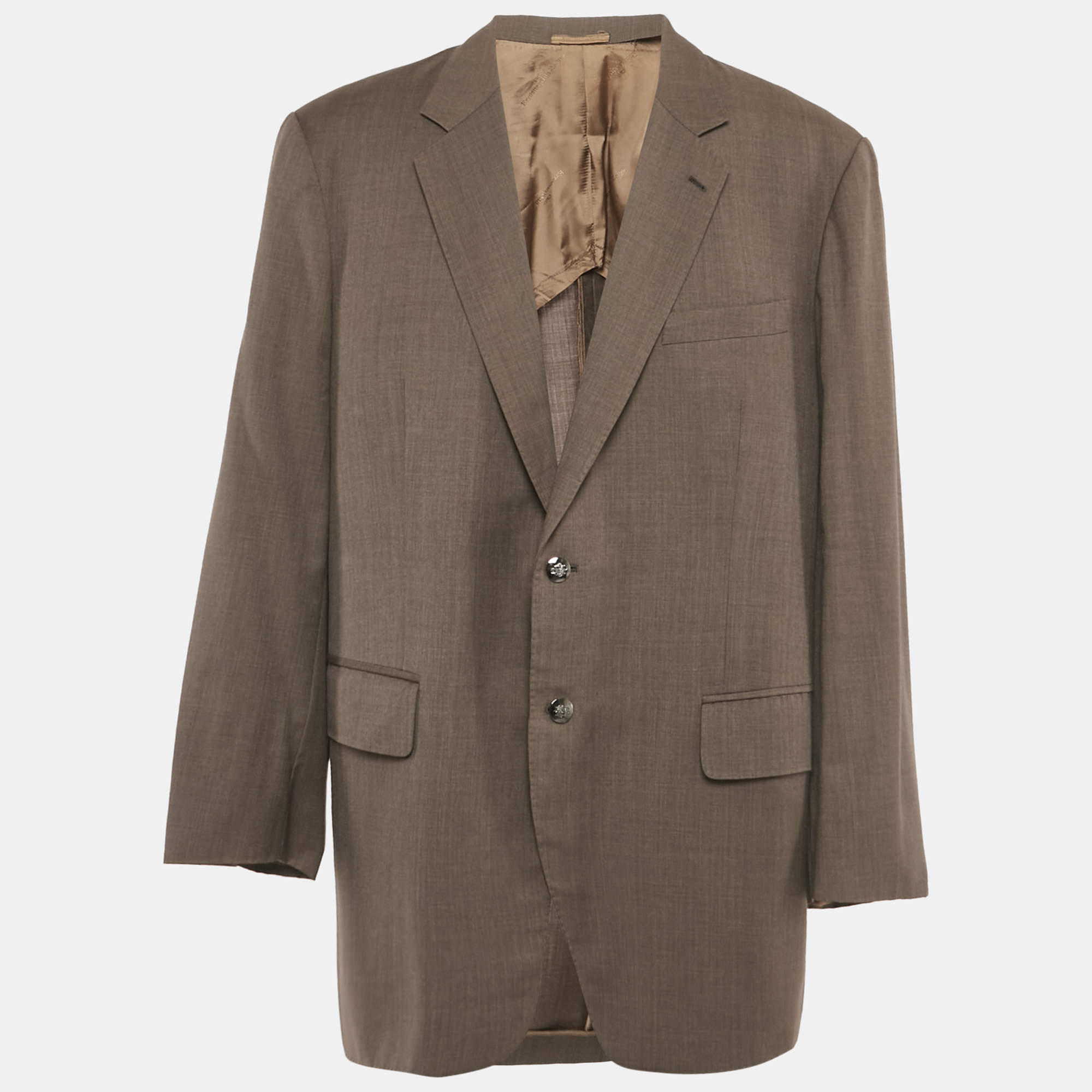 Pre Owned Ermenegildo Zegna Brown Wool Zenith Tailored Blazer XXL