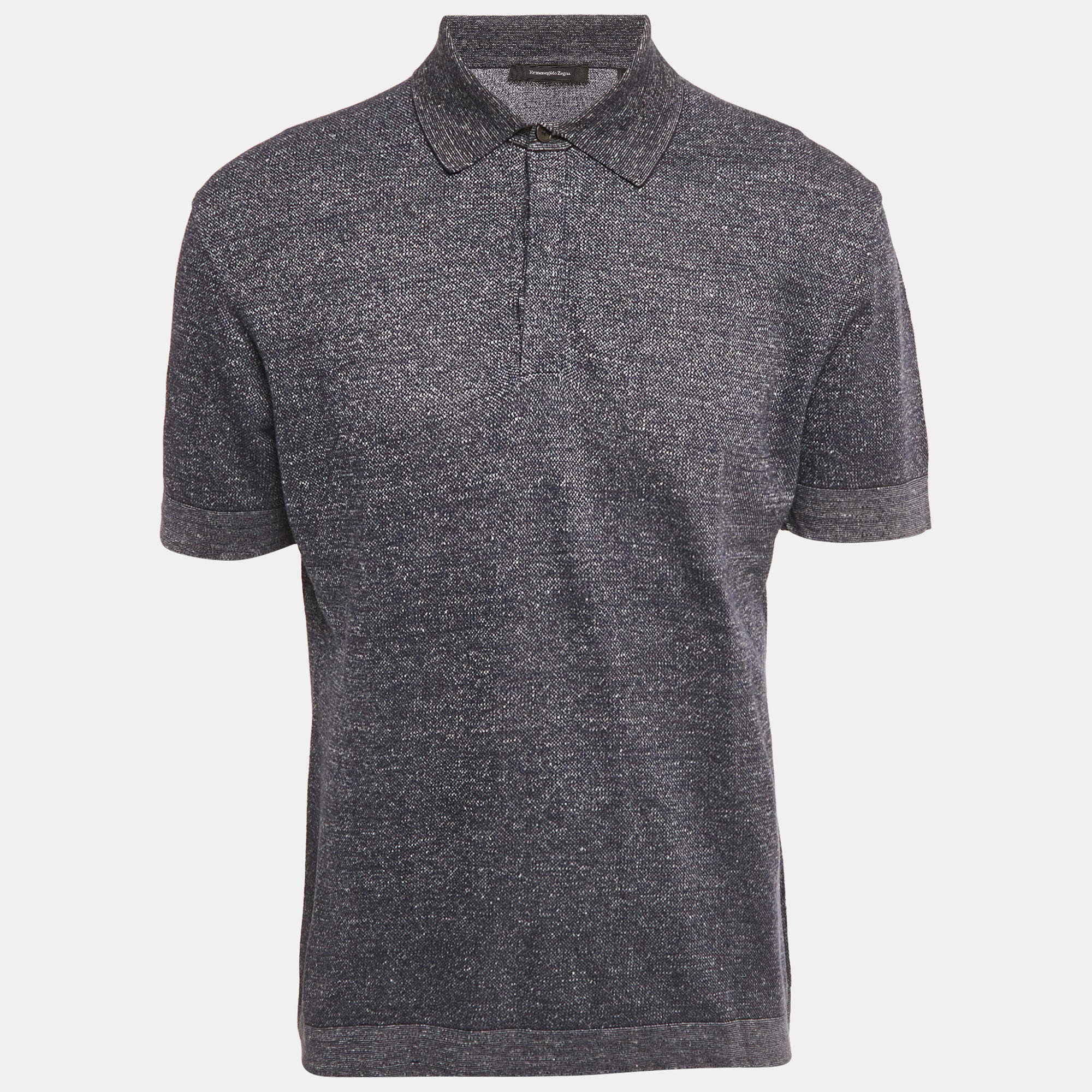 Pre Owned Ermenegildo Zegna Blue Jersey Polo T-Shirt S