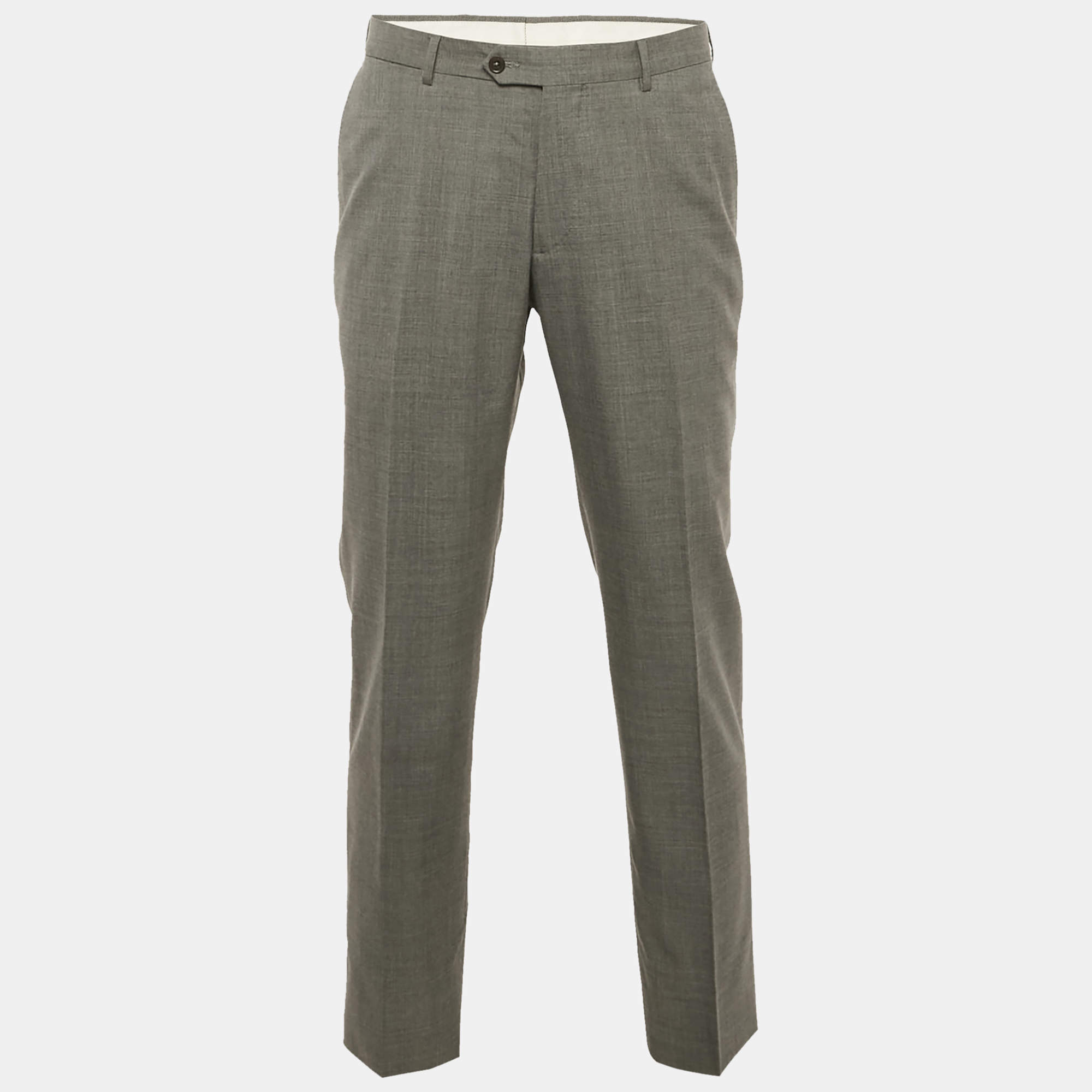 مملوكة مسبقًا Ermenegildo Zegna Grey Wool Formal Pants XL