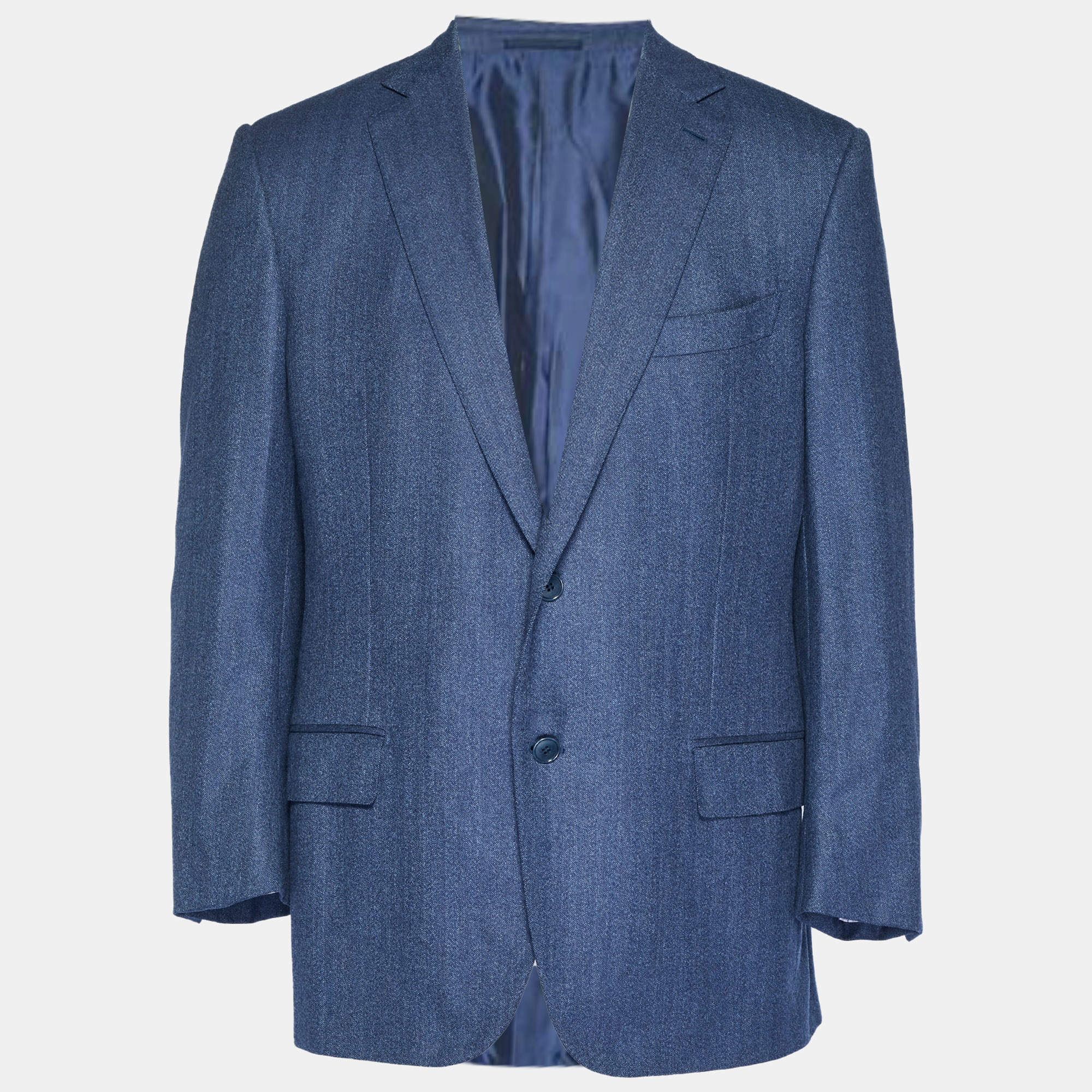 Pre Owned Ermenegildo Zegna Dark Blue Wool Single Breasted Blazer 2XL