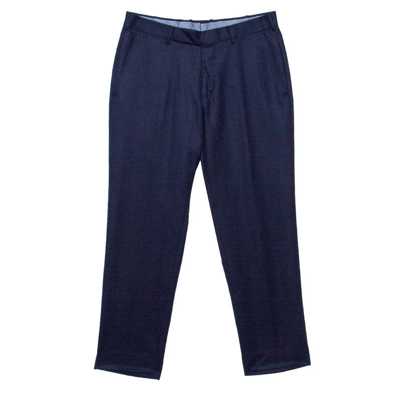 Ermenegildo Zegna Navy Blue Wool Slim Fit Trousers M