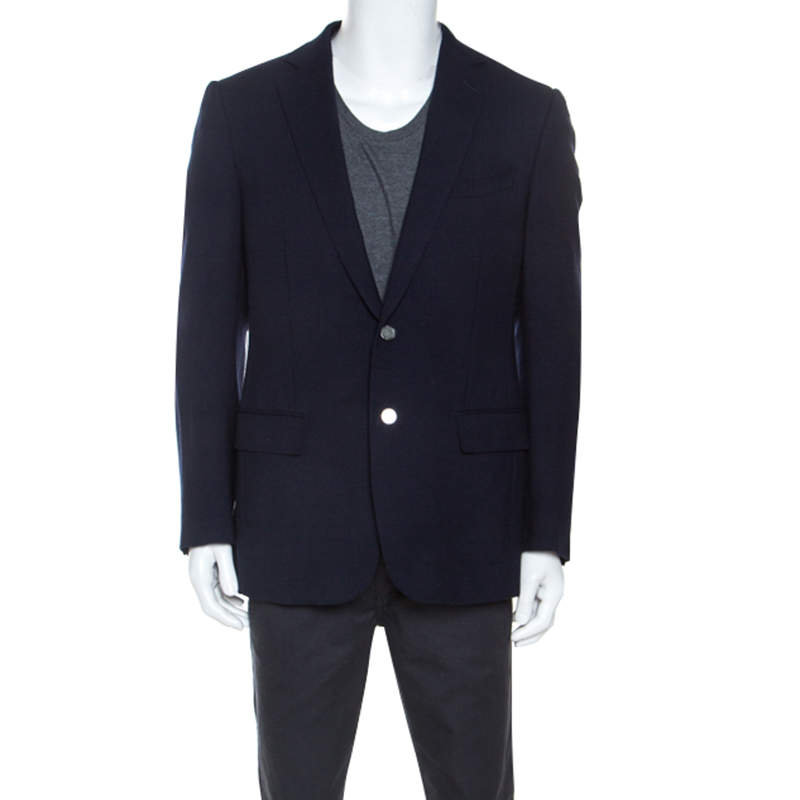 مملوكة مسبقًا Ermenegildo Zegna Navy Blue Cool Effect Wool Blazer L