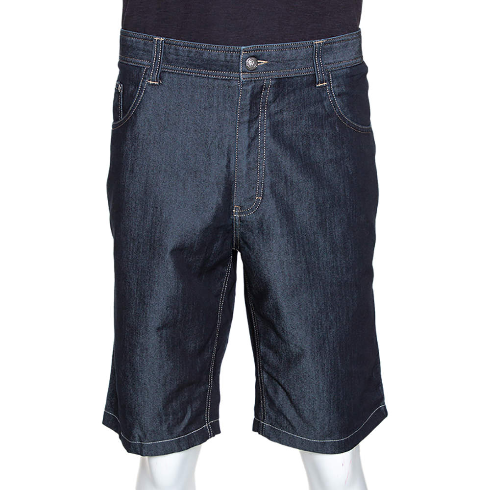 Pre Owned Ermenegildo Zegna Navy Blue Denim Shorts XXXL