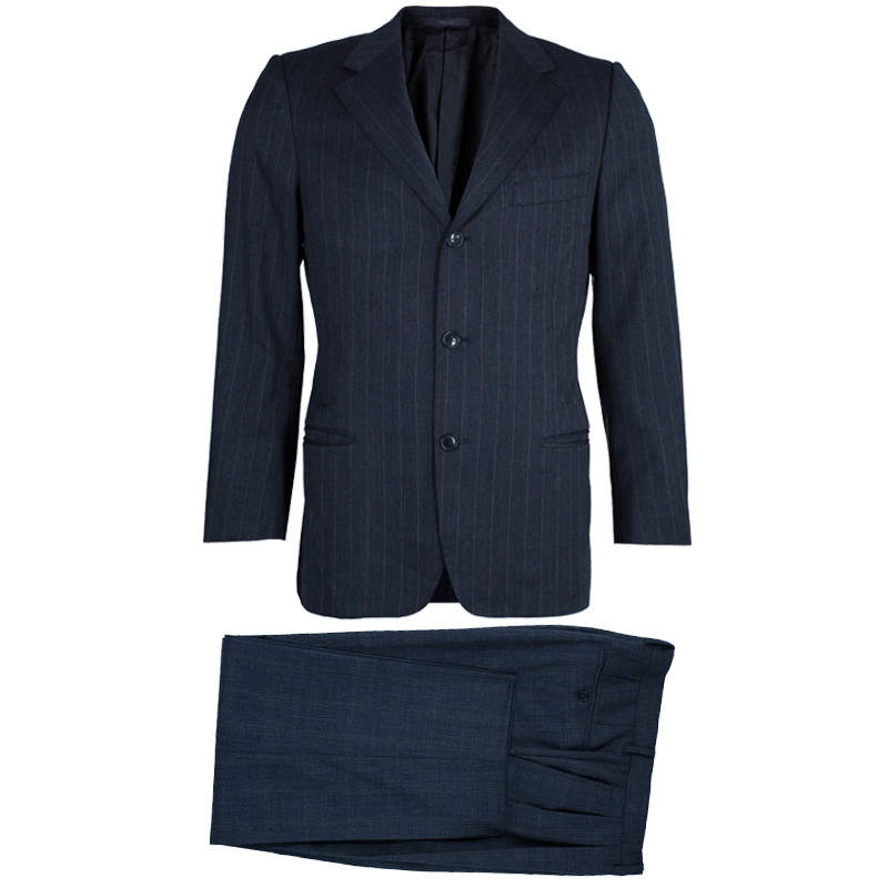 Ermenegildo Zegna Men's Grey Striped Suit M