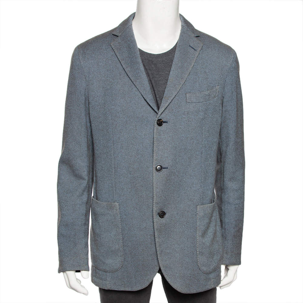 Ermenegildo Zegna Two-Toned Cashmere & Wool Single Breasted Blazer XXL 