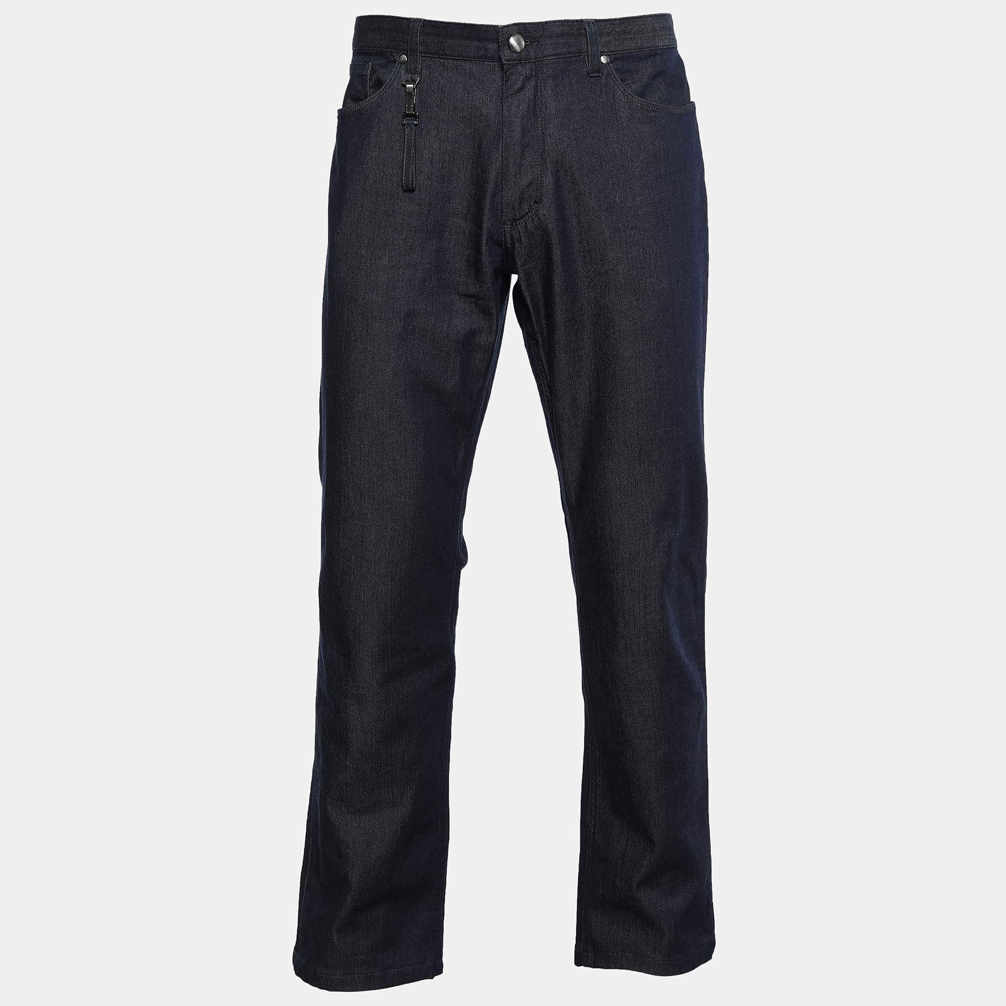 Pre Owned Ermenegildo Zegna Blue Cotton Jeans XL