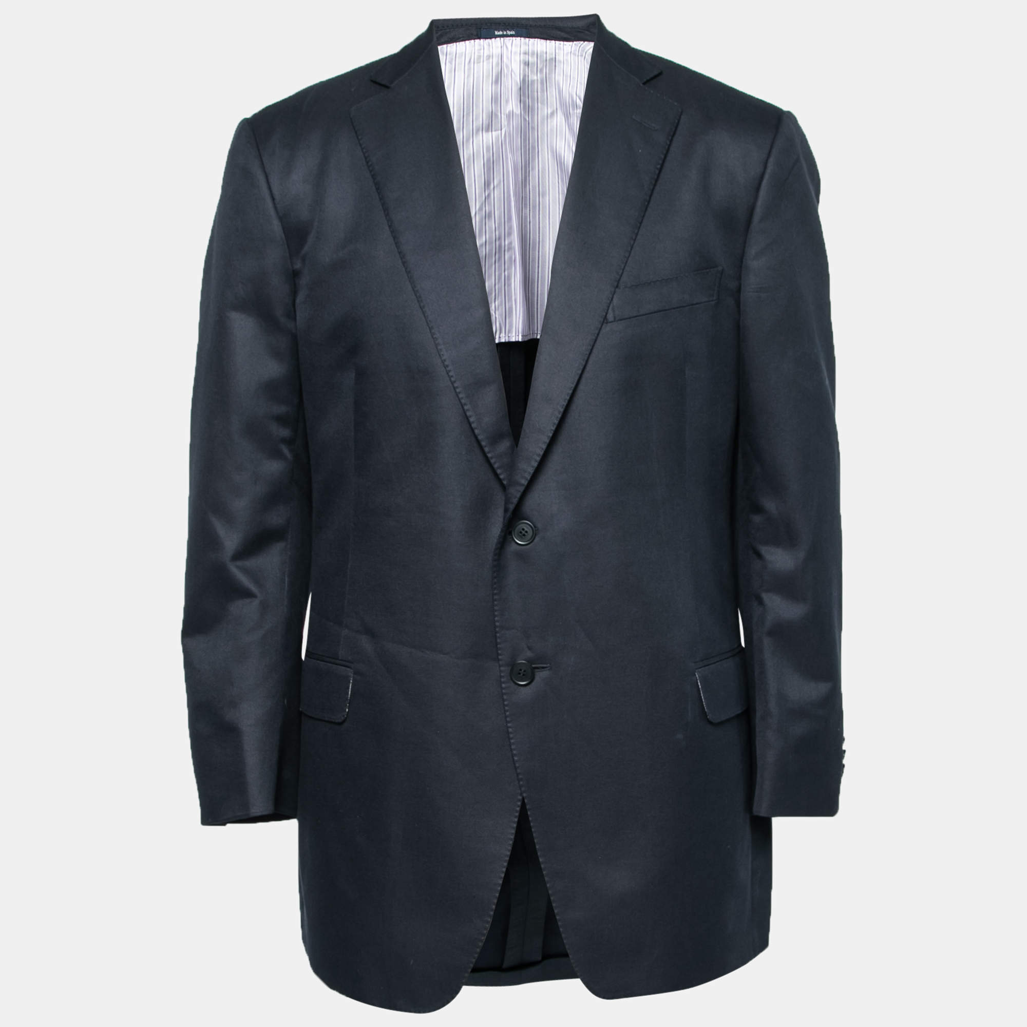 مملوكة مسبقًا Ermenegildo Zegna Navy Blue Wool Single-Breasted Blazer 4XL