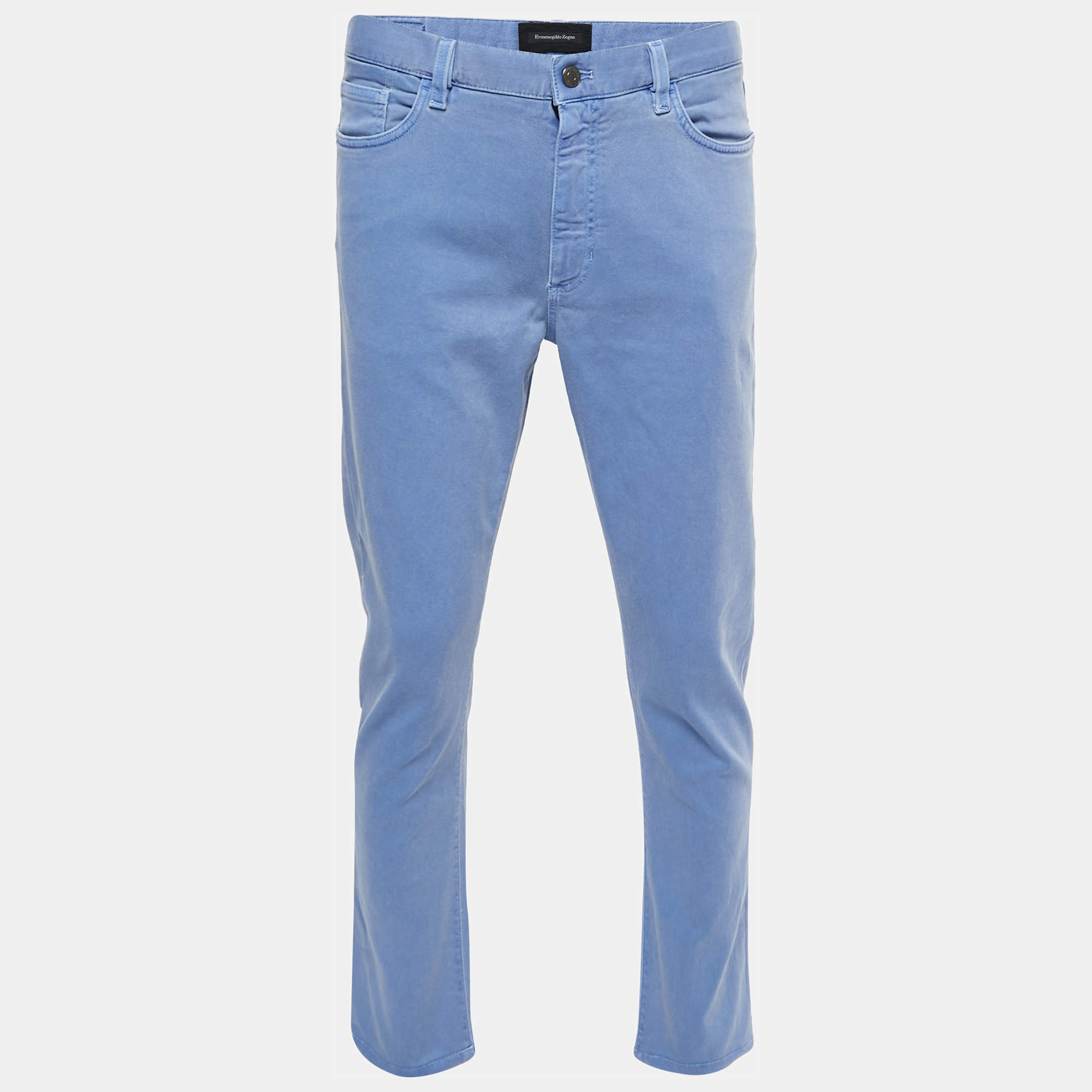 مملوكة مسبقًا Ermenegildo Zegna Light Blue Denim City Fit Jeans L Waist 34"