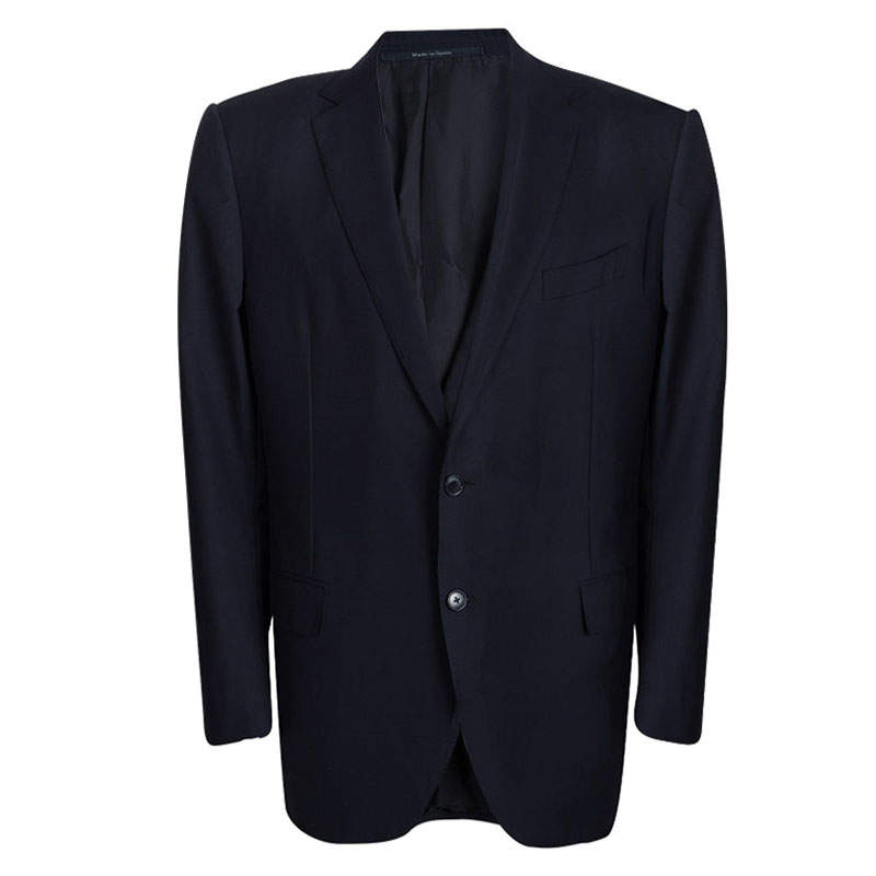 Pre Owned Ermenegildo Zegna Navy Blue Wool Regular Fit Mila Blazer XXXL