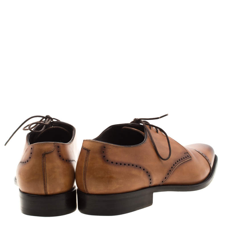 Ermenegildo Zegna Leather Derby Shoes - Brown Oxfords, Shoes - ZGN87893