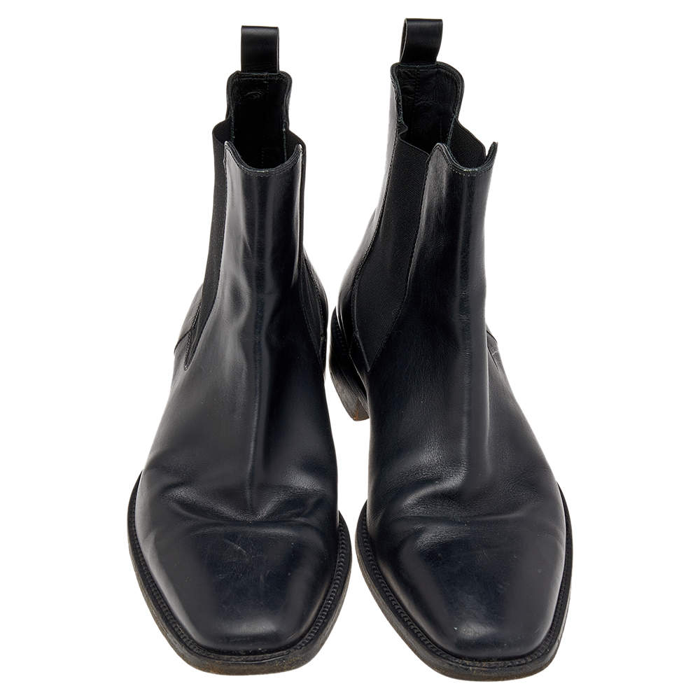 Leather boots Ermenegildo Zegna Black size 43 IT in Leather - 35667642
