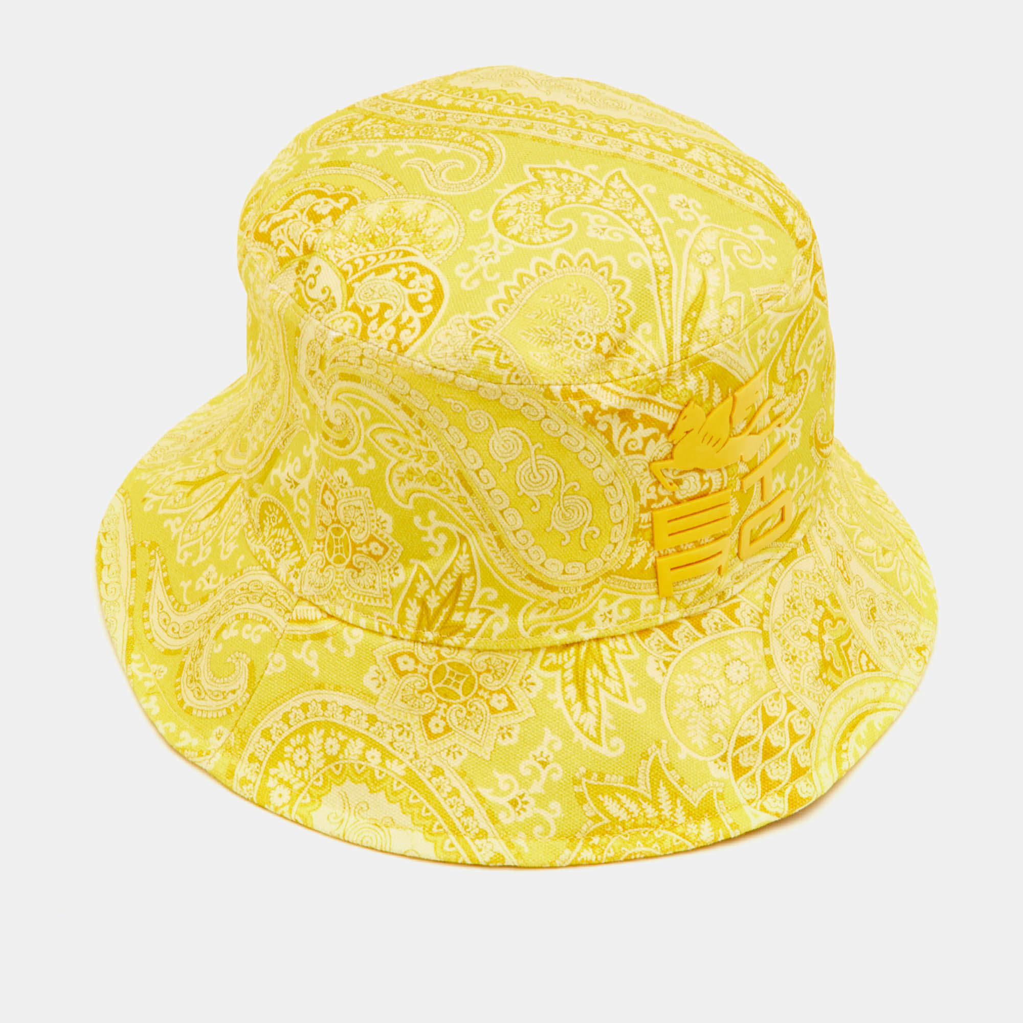 مملوكة مسبقًا قبعة باكيت بطبعة بيزلي صفراء من إيترو مصنوع من القماش