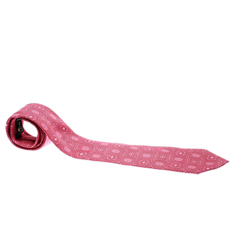 Etro Pink Printed Silk Traditional Tie 