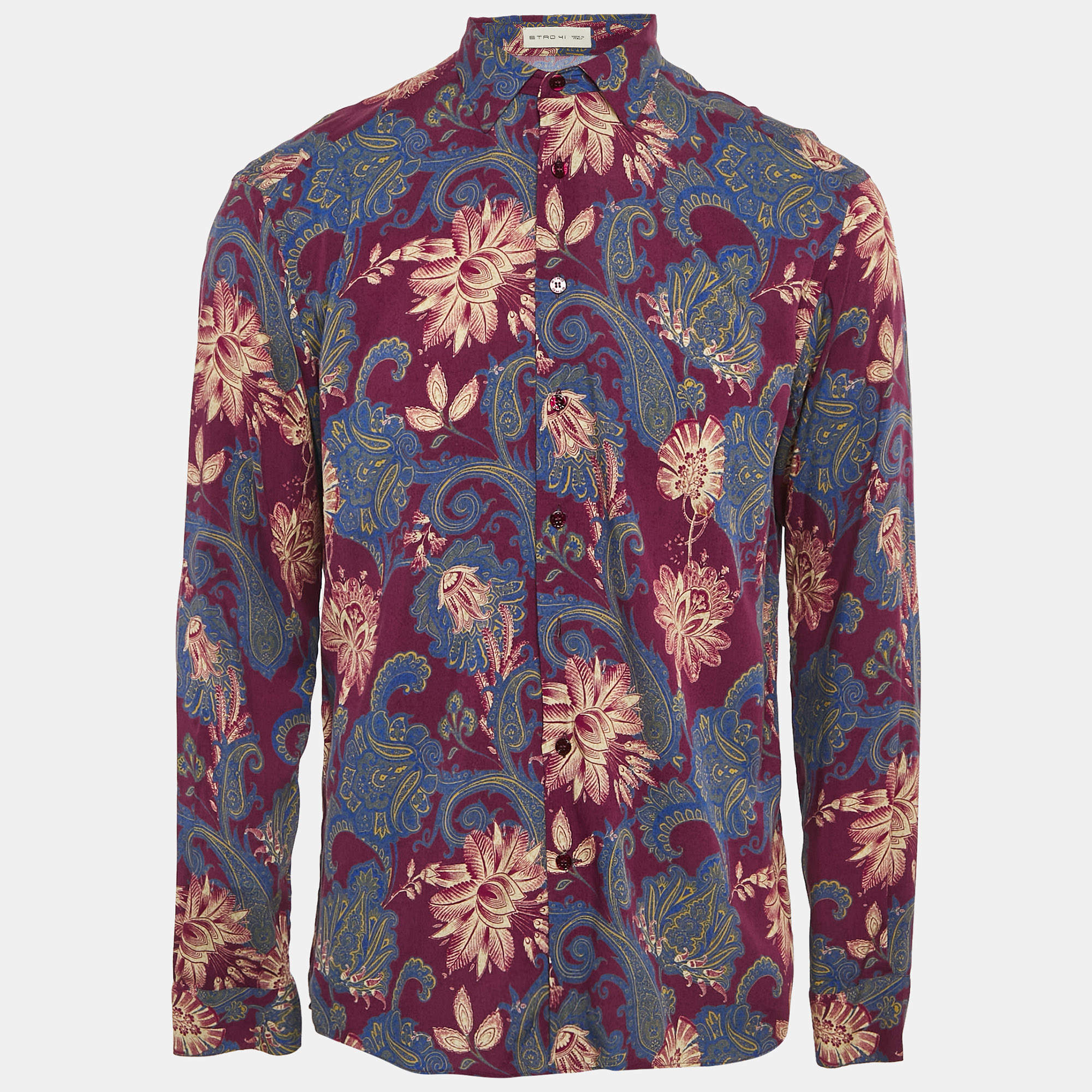 Etro Multicolor Printed Viscose Button Front Shirt L
