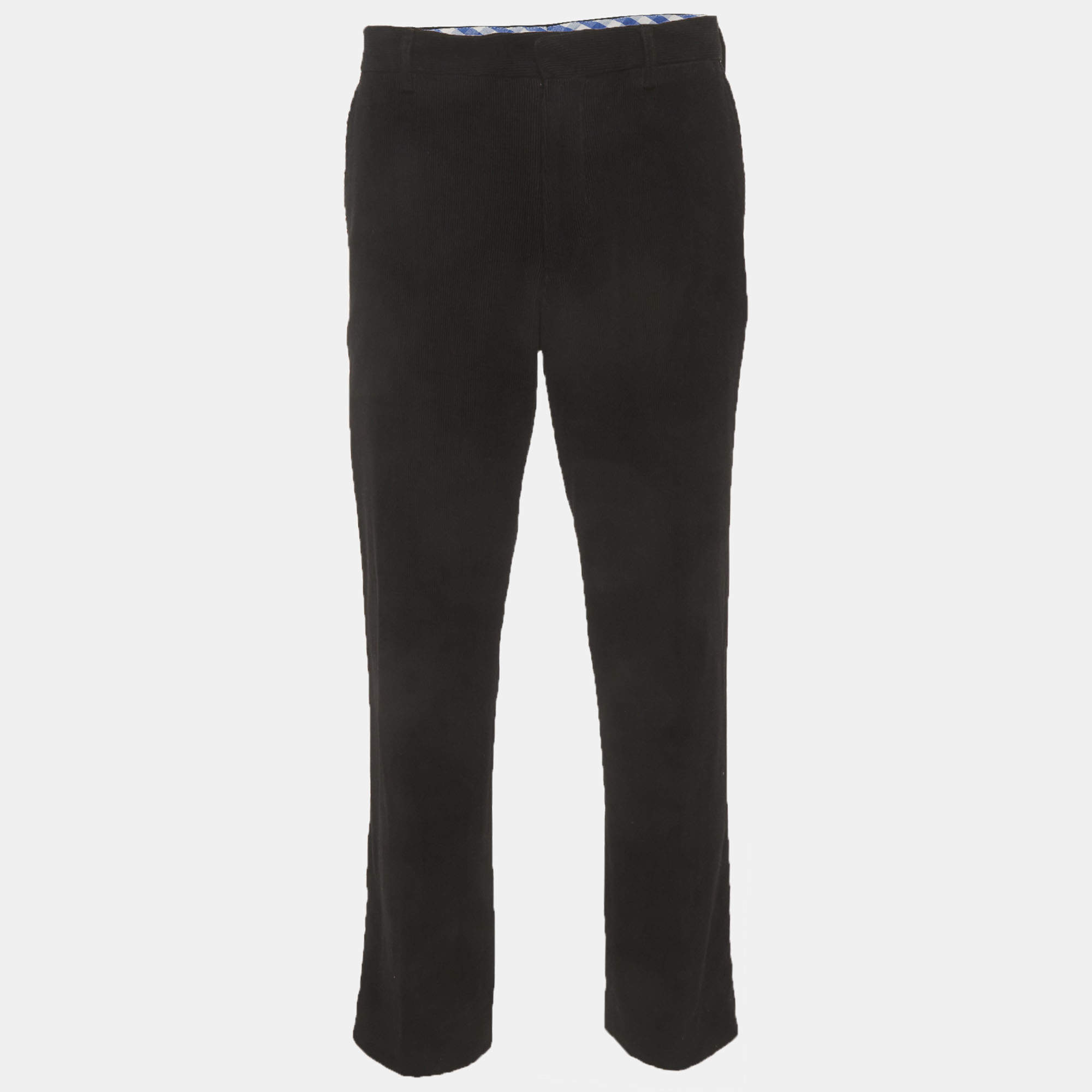Pre Owned Etro Black Corduroy Trousers XL